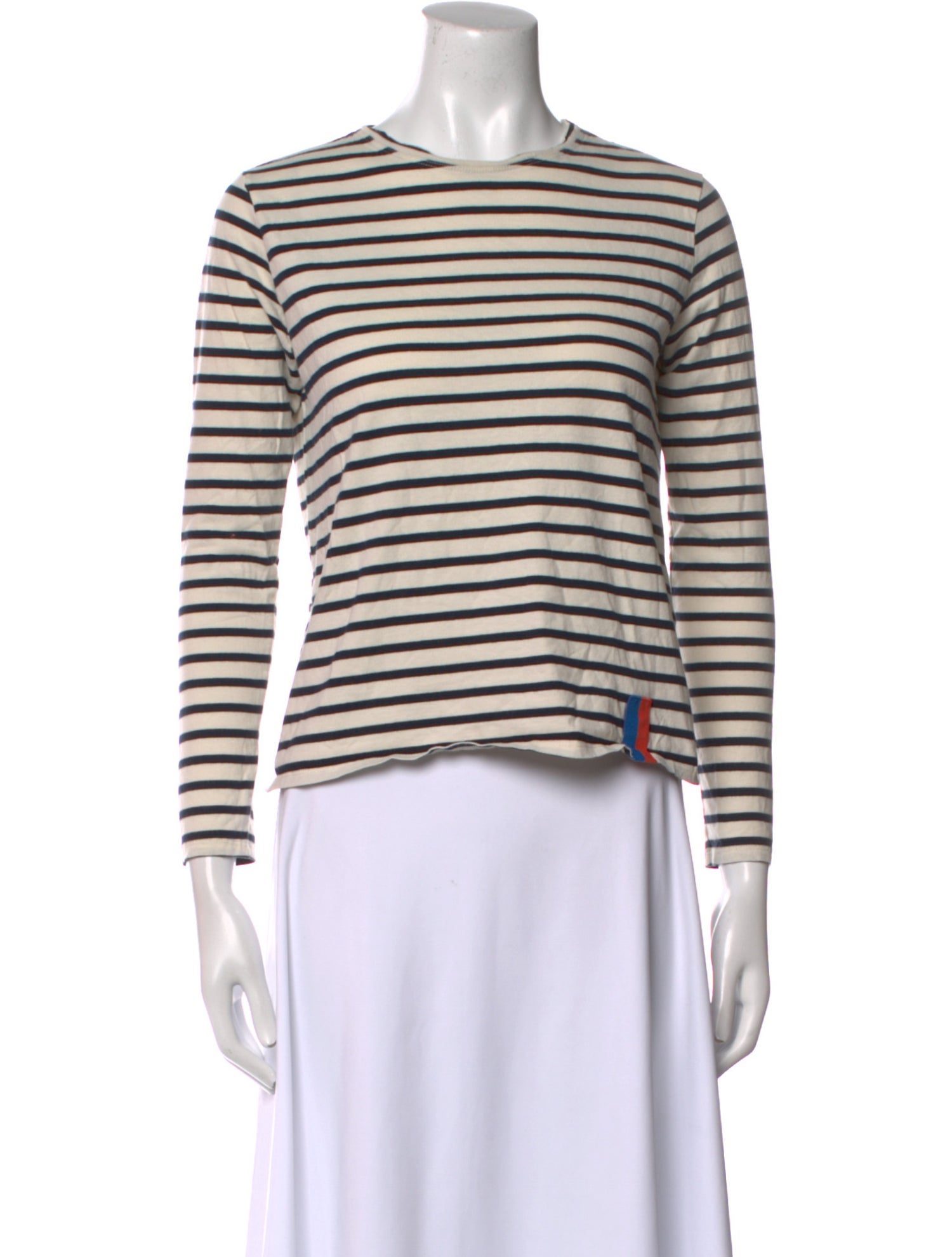 Kule Striped Crew Neck Crop Top