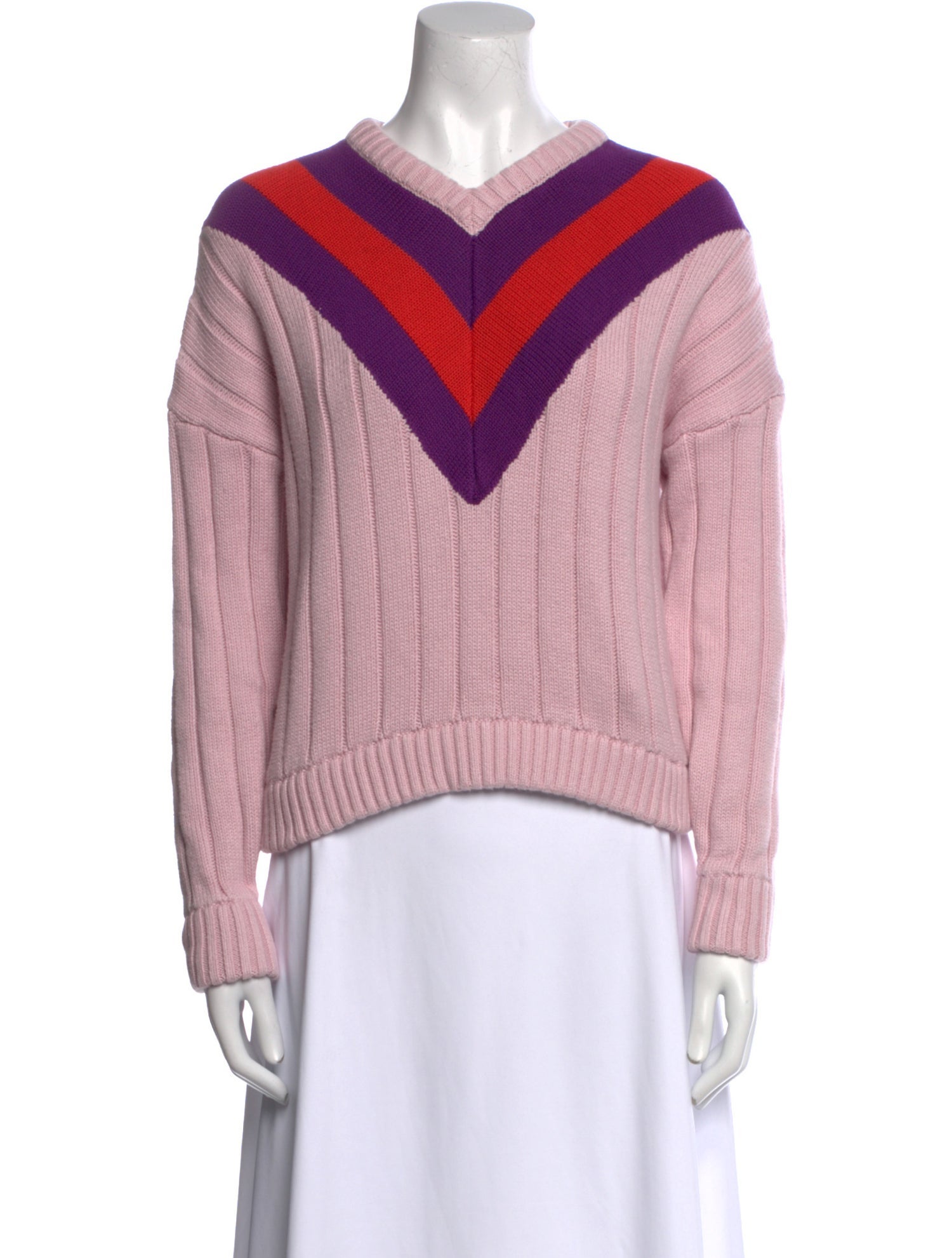 Kule Striped V-Neck Sweater