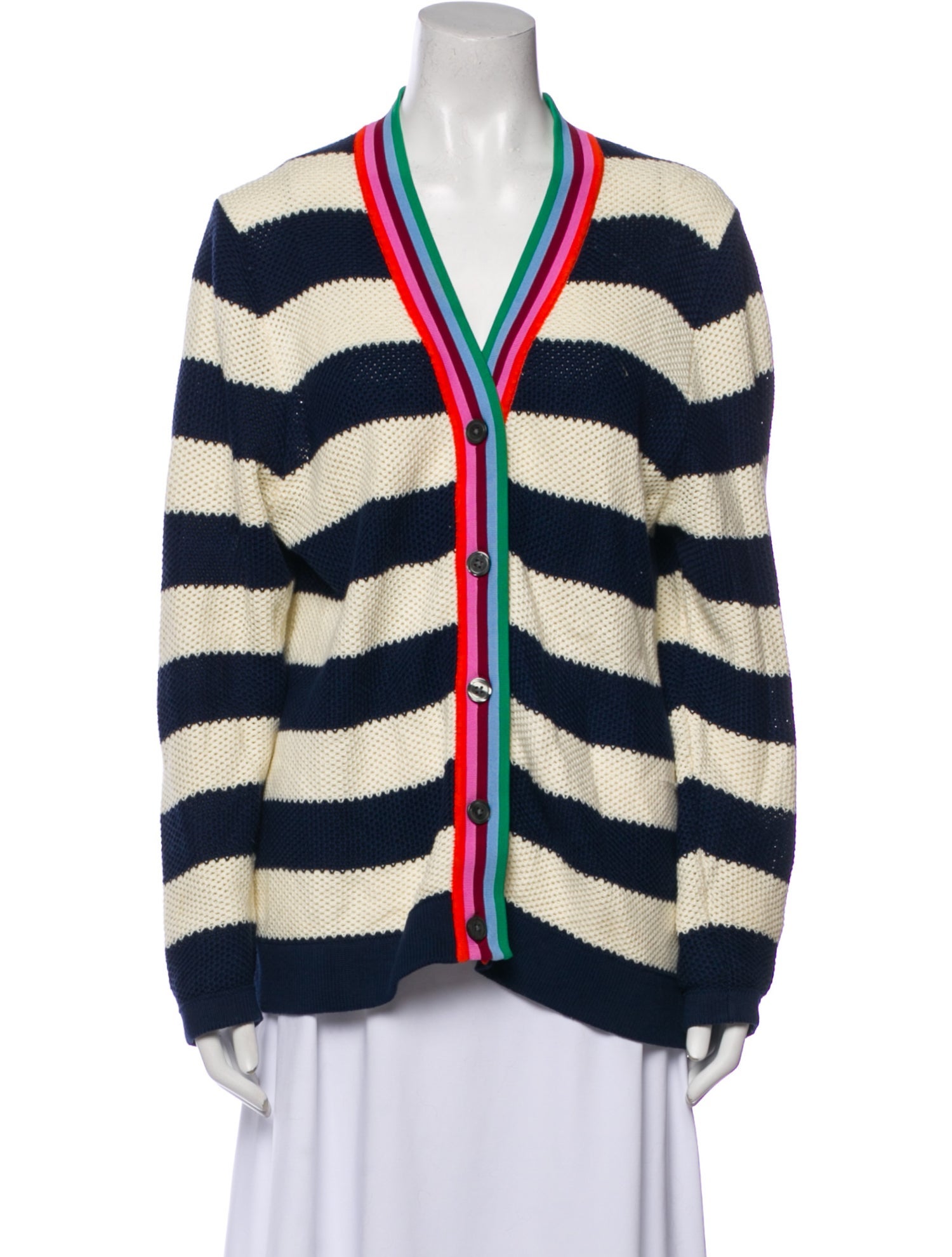 Kule Striped V-Neck Sweater