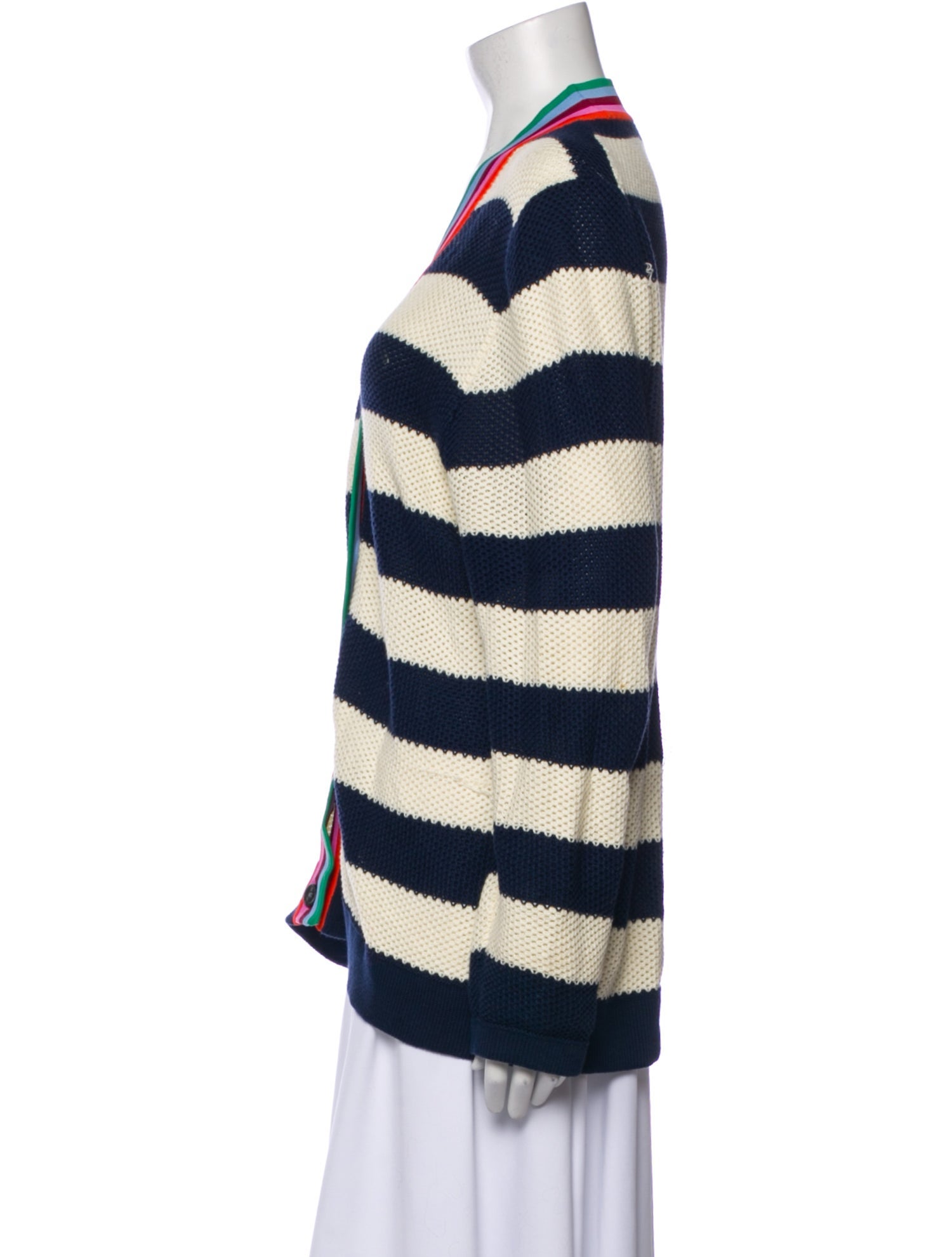 Kule Striped V-Neck Sweater