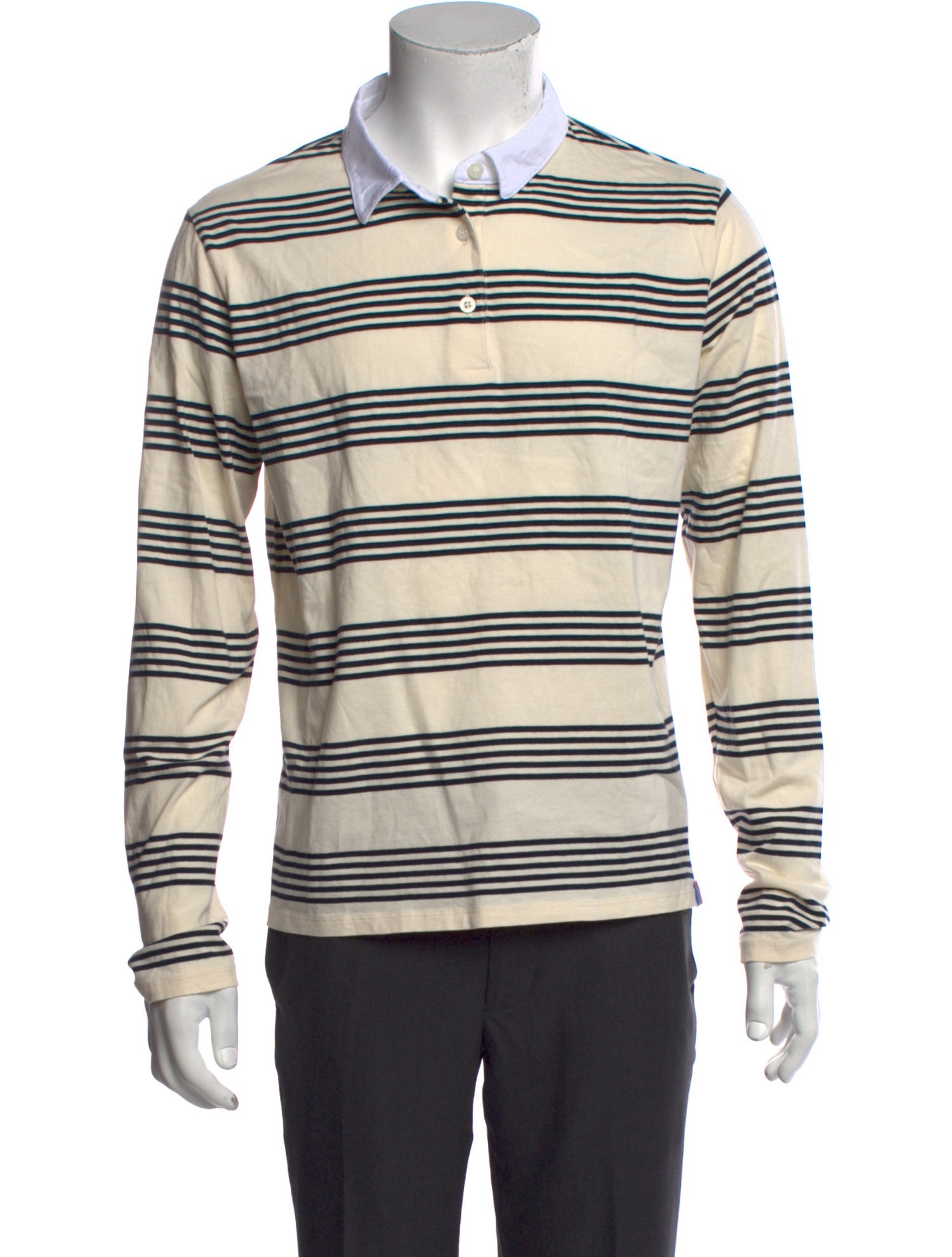 Kule Striped Crew Neck Polo Shirt