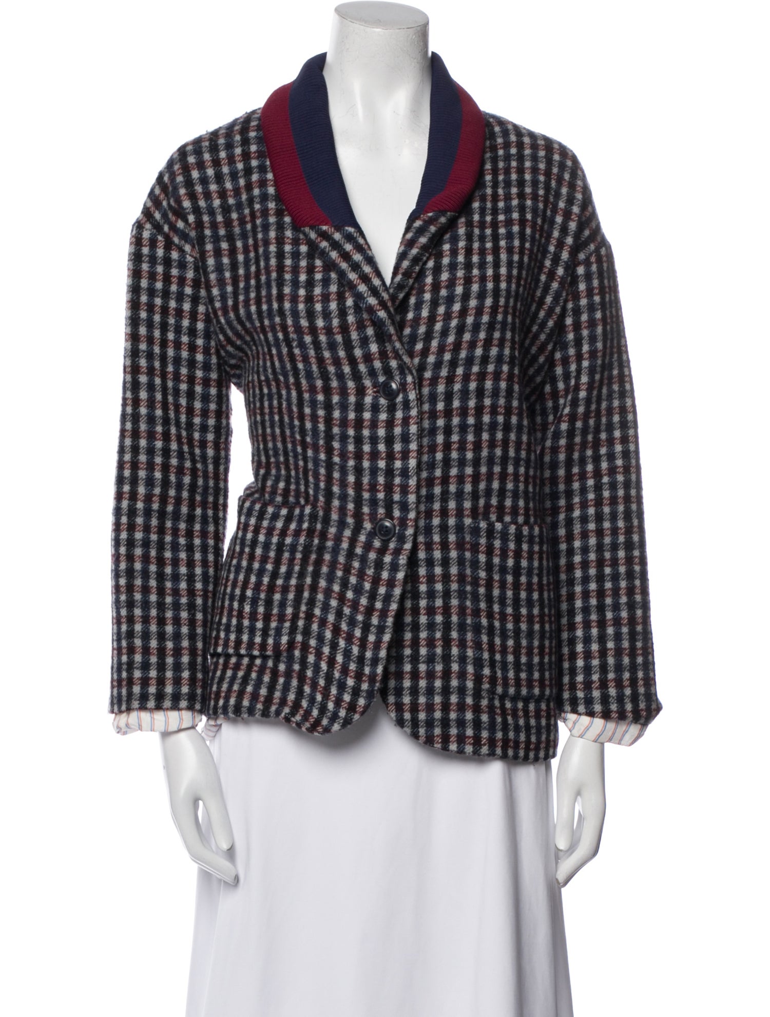 Kule Wool Plaid Print Jacket