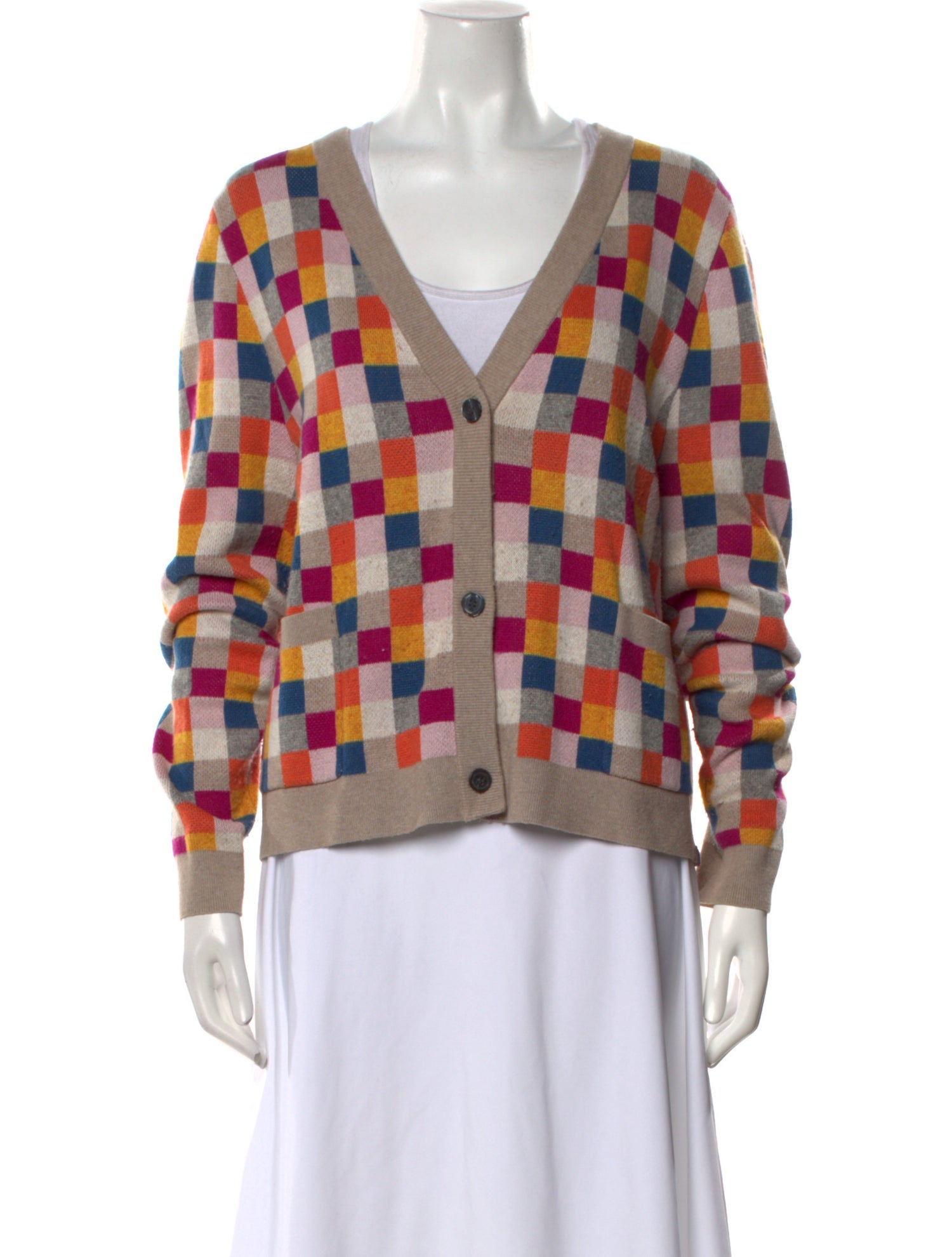 Kule Printed V-Neck Sweater