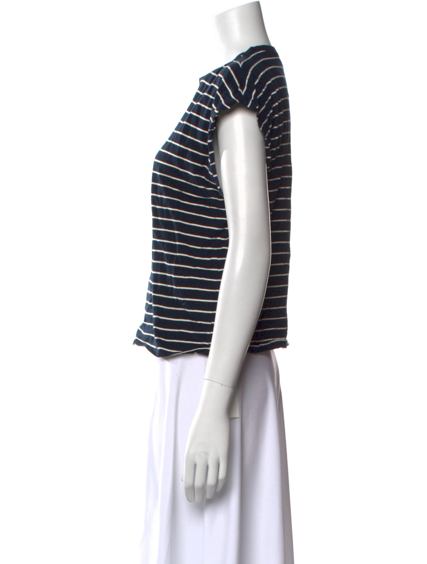 Kule Striped Crew Neck Crop Top