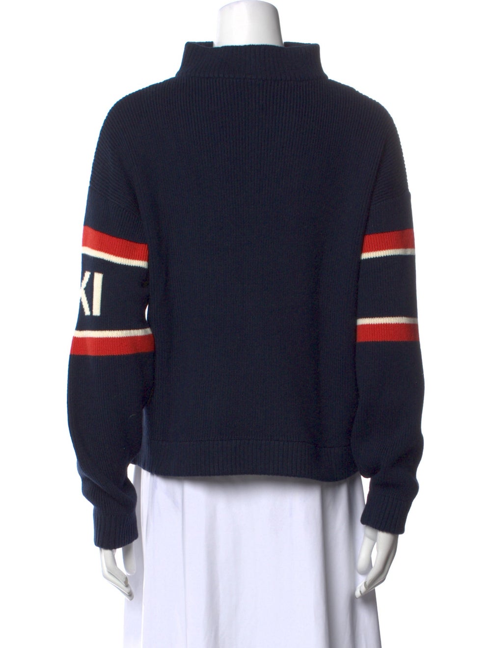 Kule Pullover Blue Colorblock Pattern Long Sleeve… - image 3