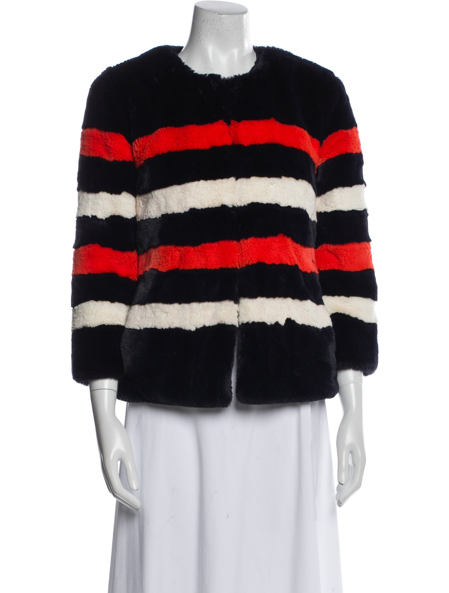 Kule Striped Faux Fur Jacket