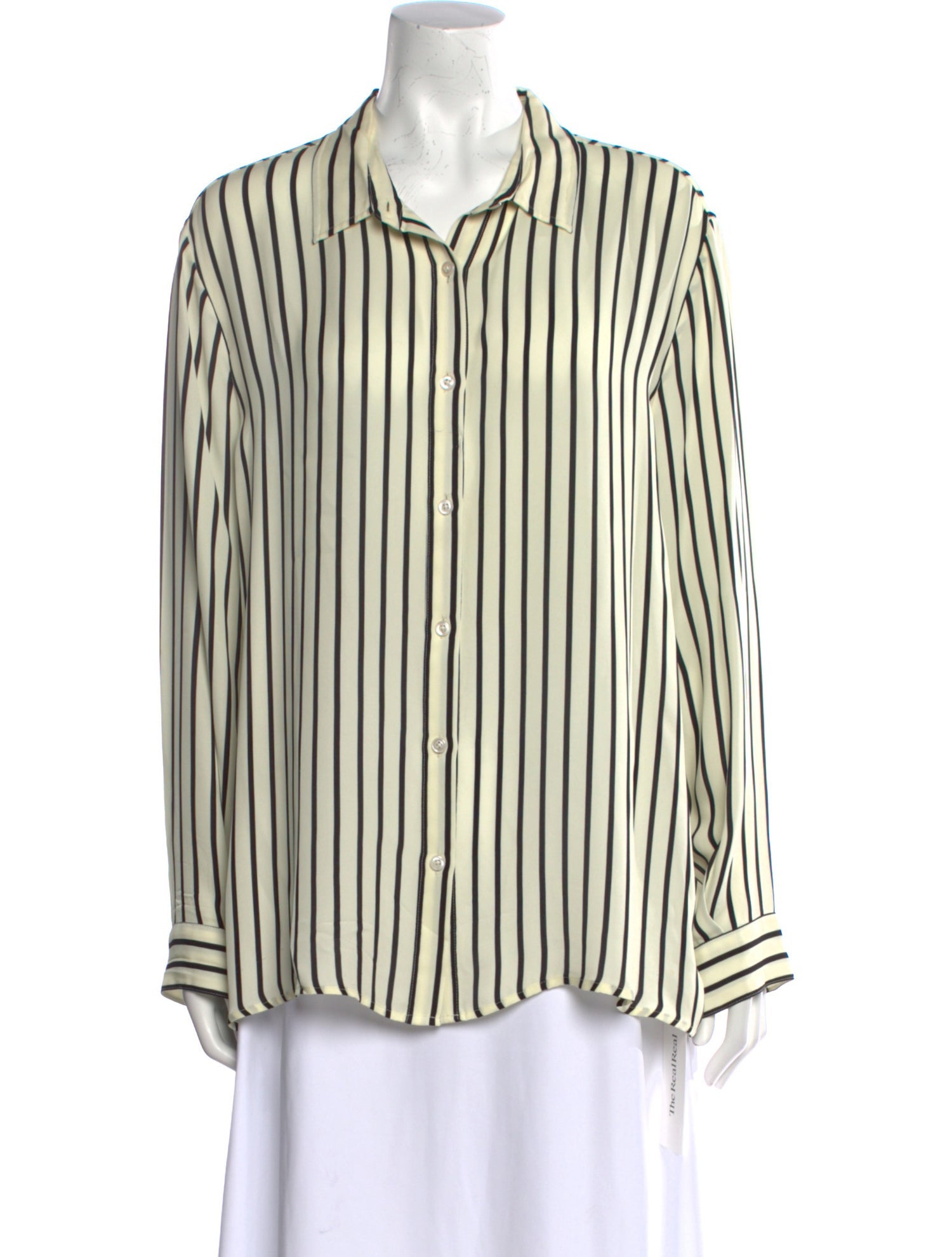 Kule Silk Striped Button-Up Top