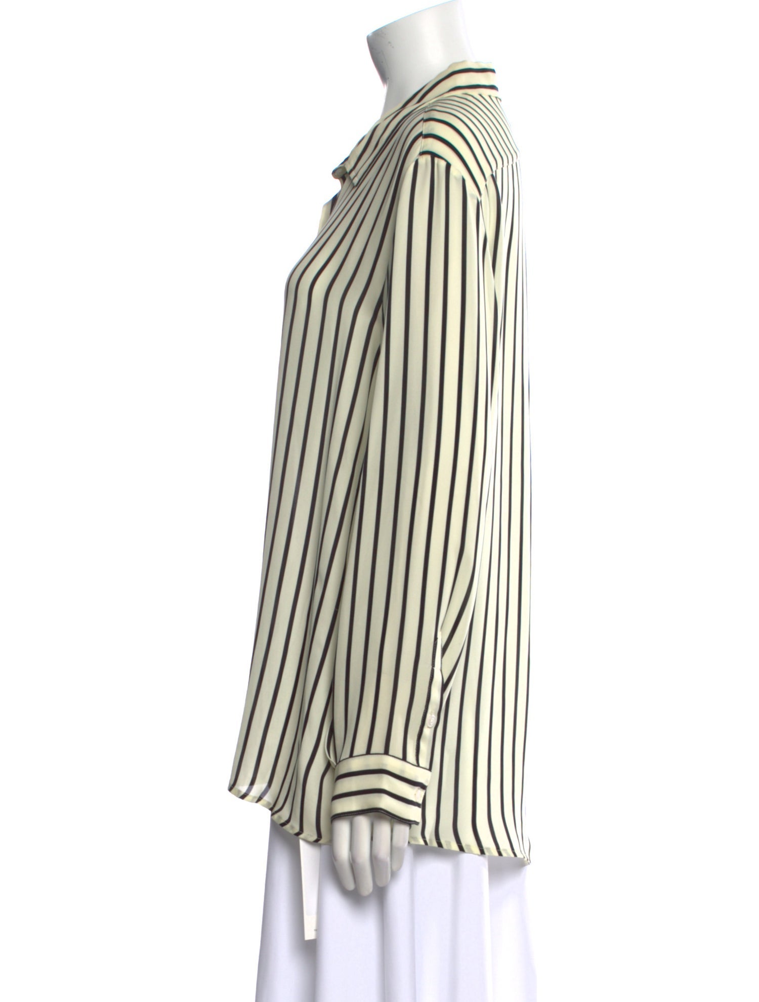 Kule Silk Striped Button-Up Top