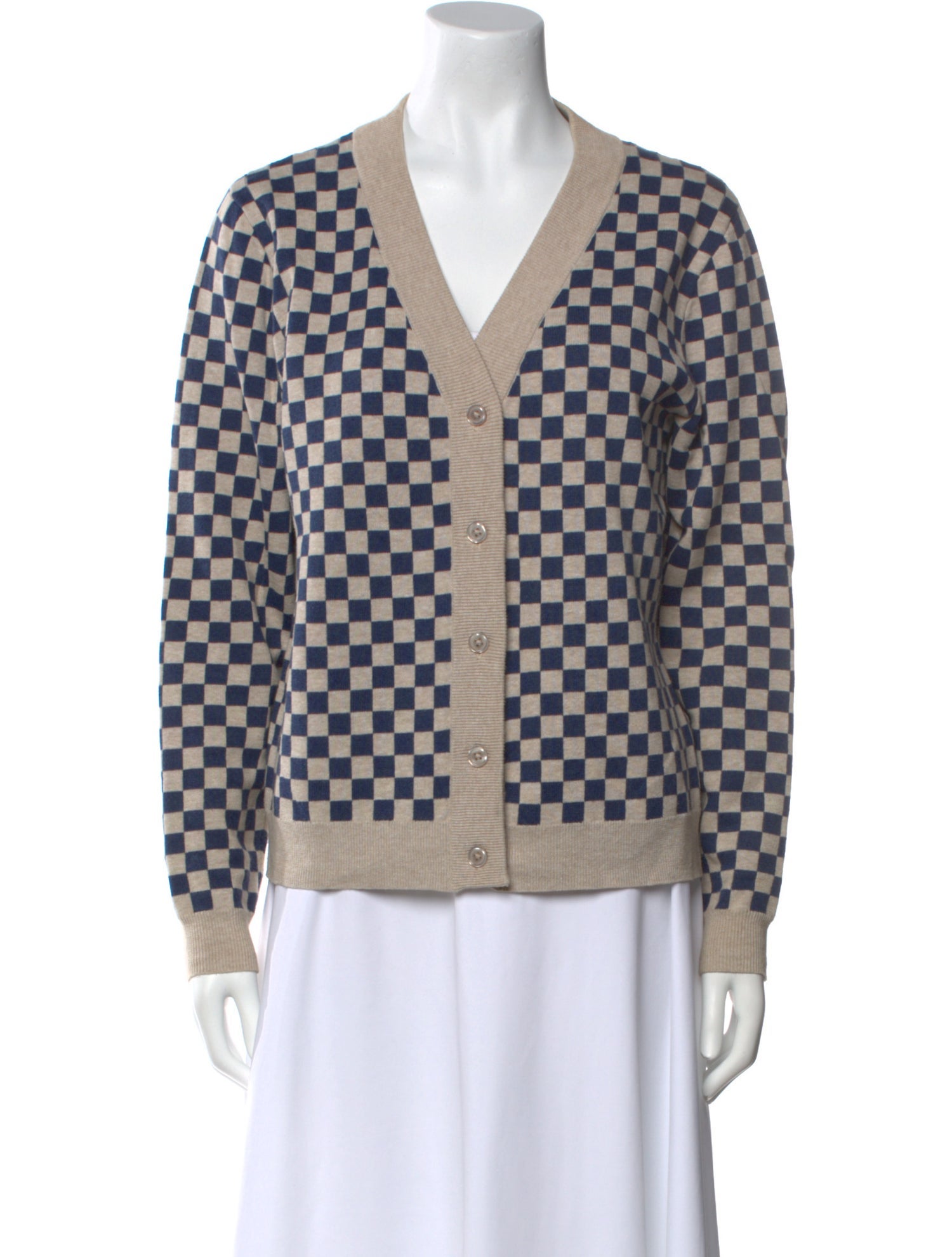 Kule Plaid Print V-Neck Sweater