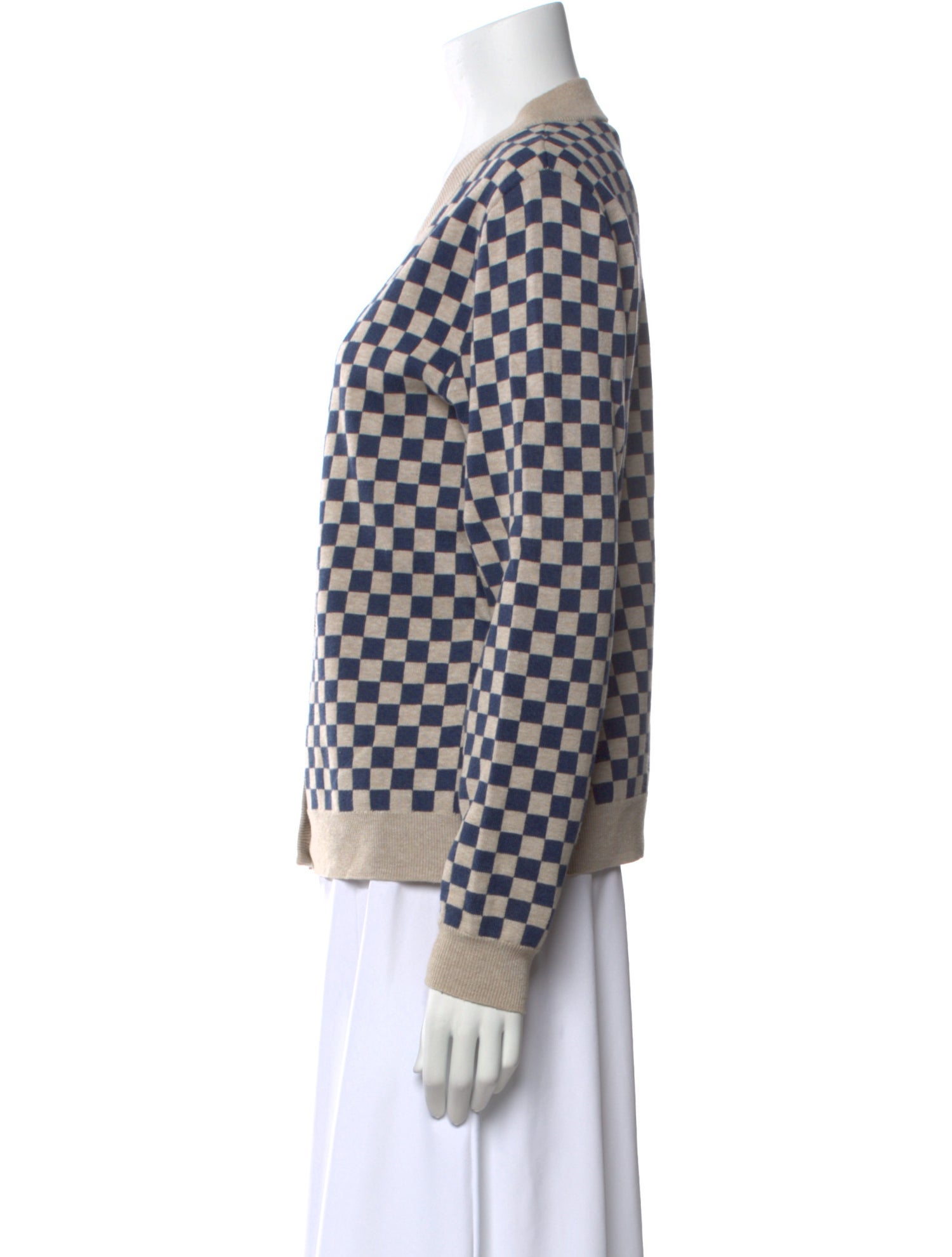 Kule Plaid Print V-Neck Sweater