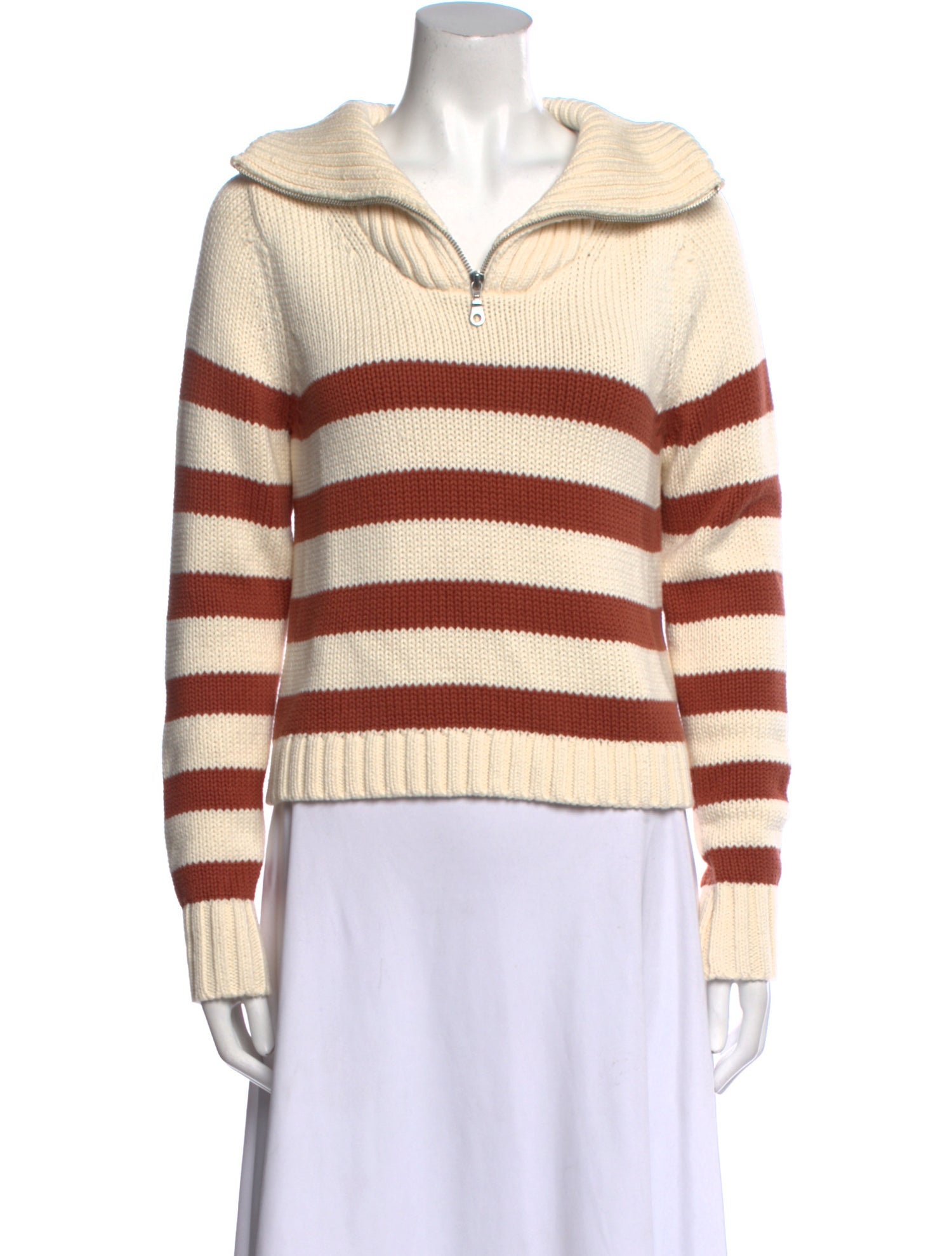 Kule Striped V-Neck Sweatshirt