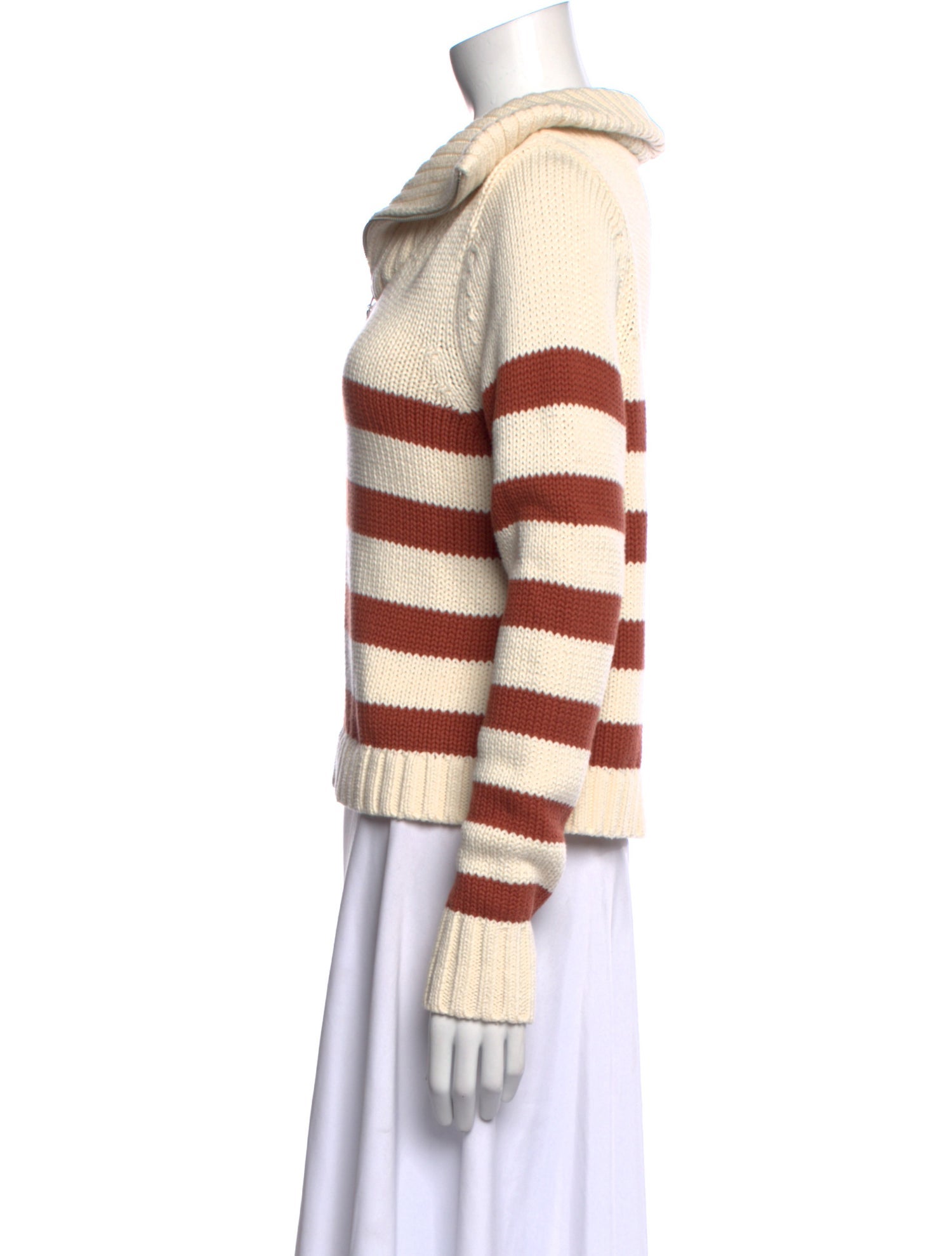Kule Striped V-Neck Sweatshirt