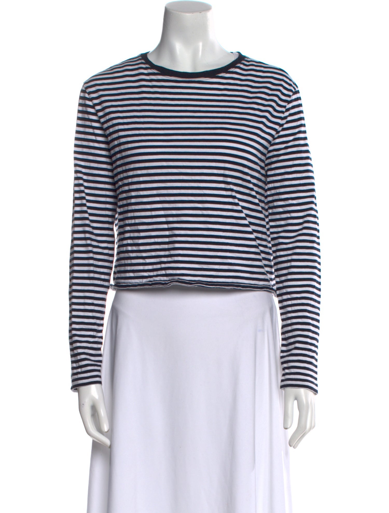 Kule Striped Crew Neck Crop Top