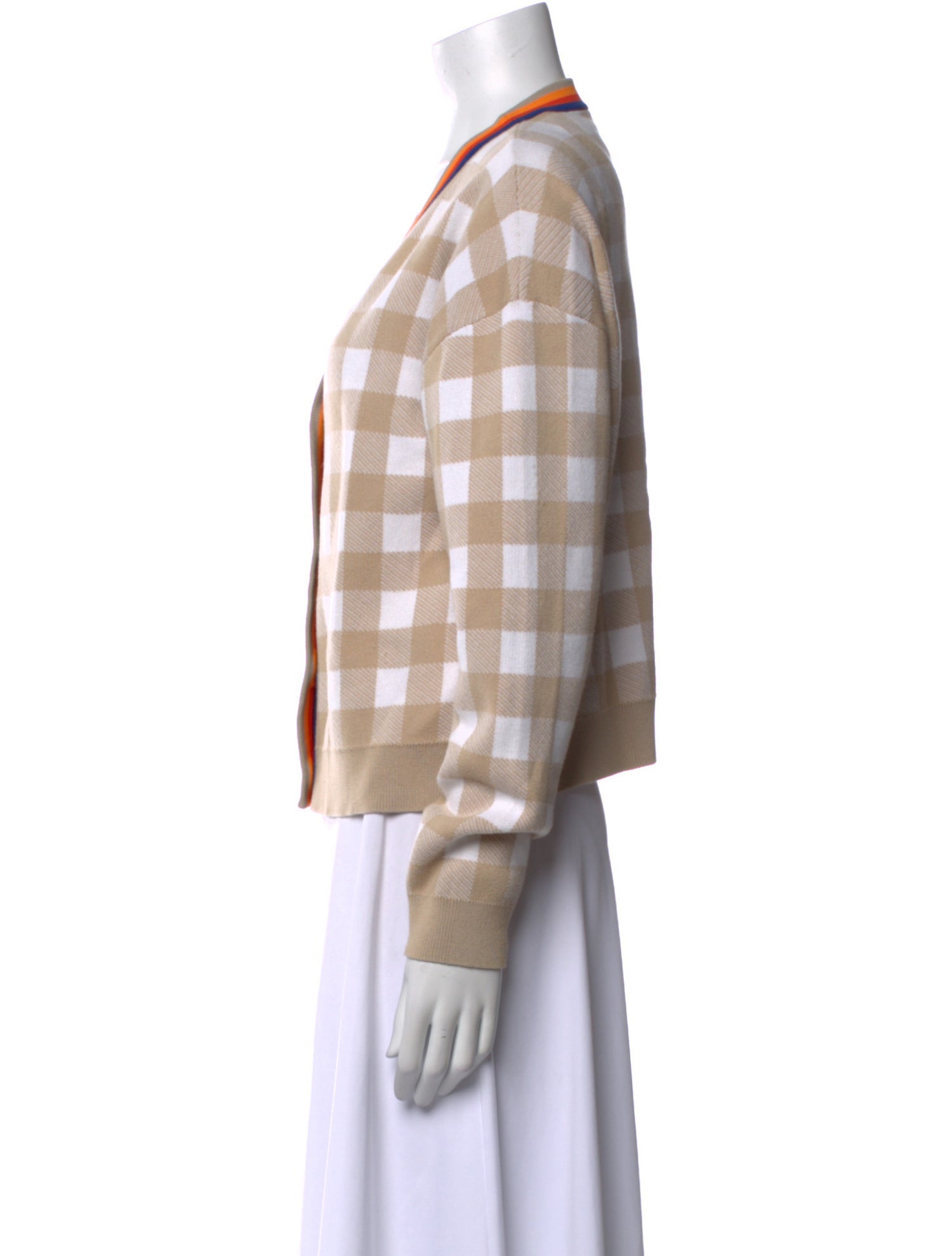 Kule Plaid Print V-Neck Sweater