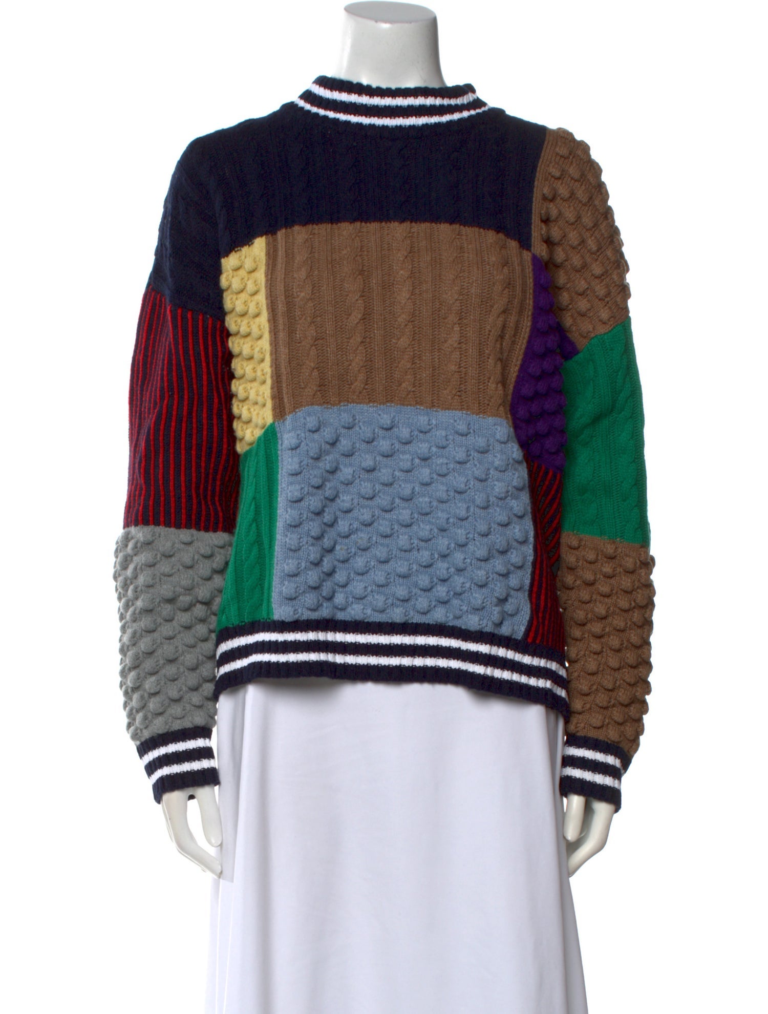 Kule Striped Mock Neck Sweater