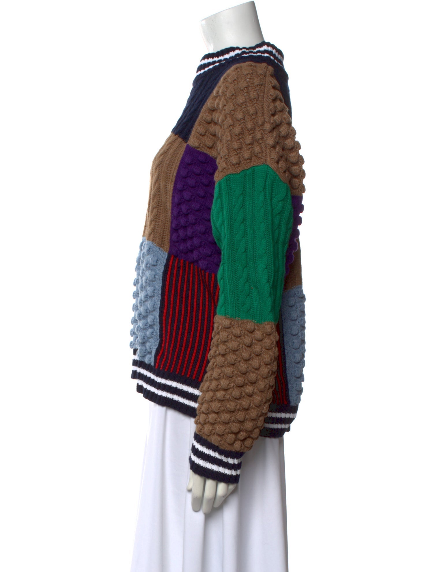 Kule Striped Mock Neck Sweater