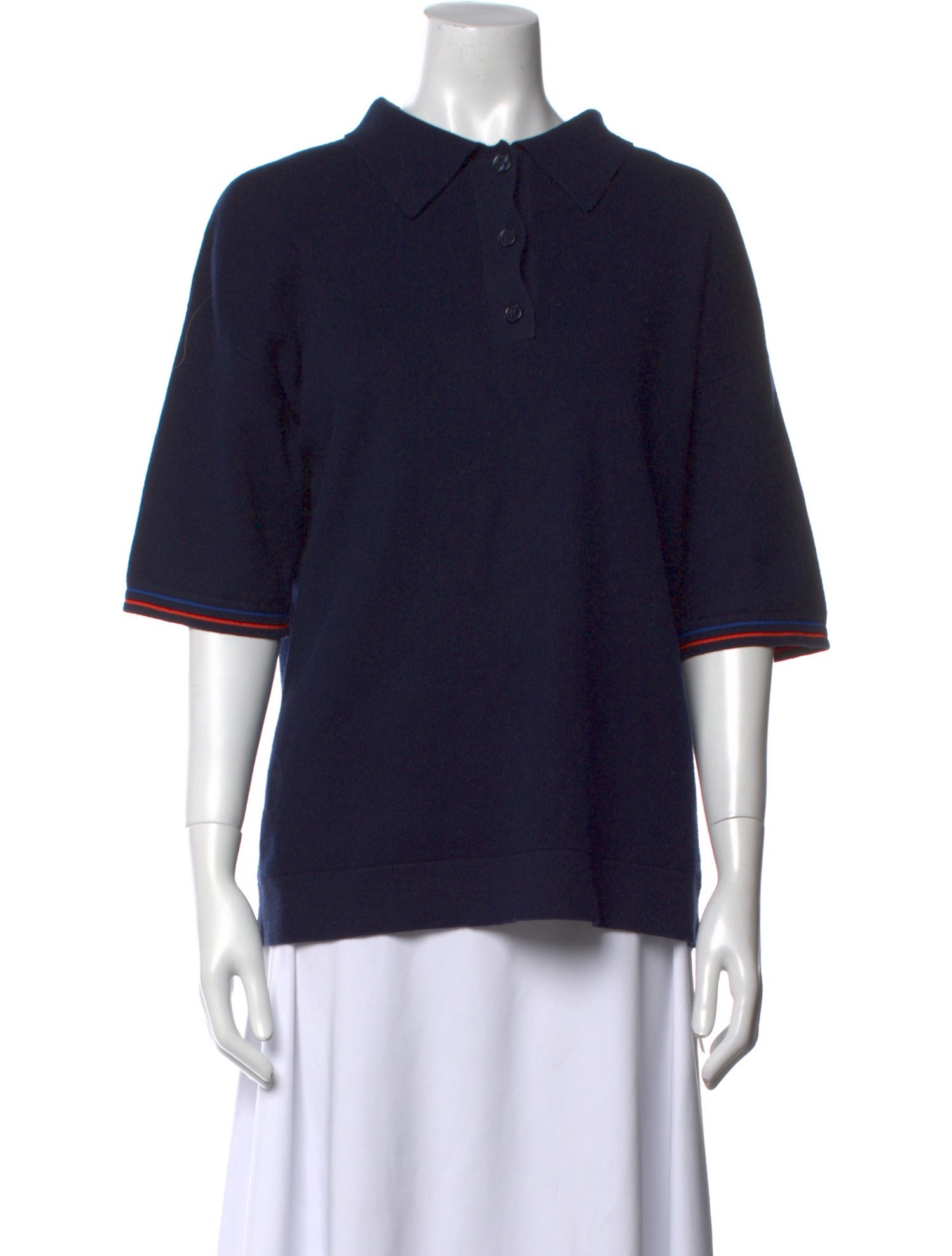 Kule Crew Neck Three-Quarter Sleeve Polo