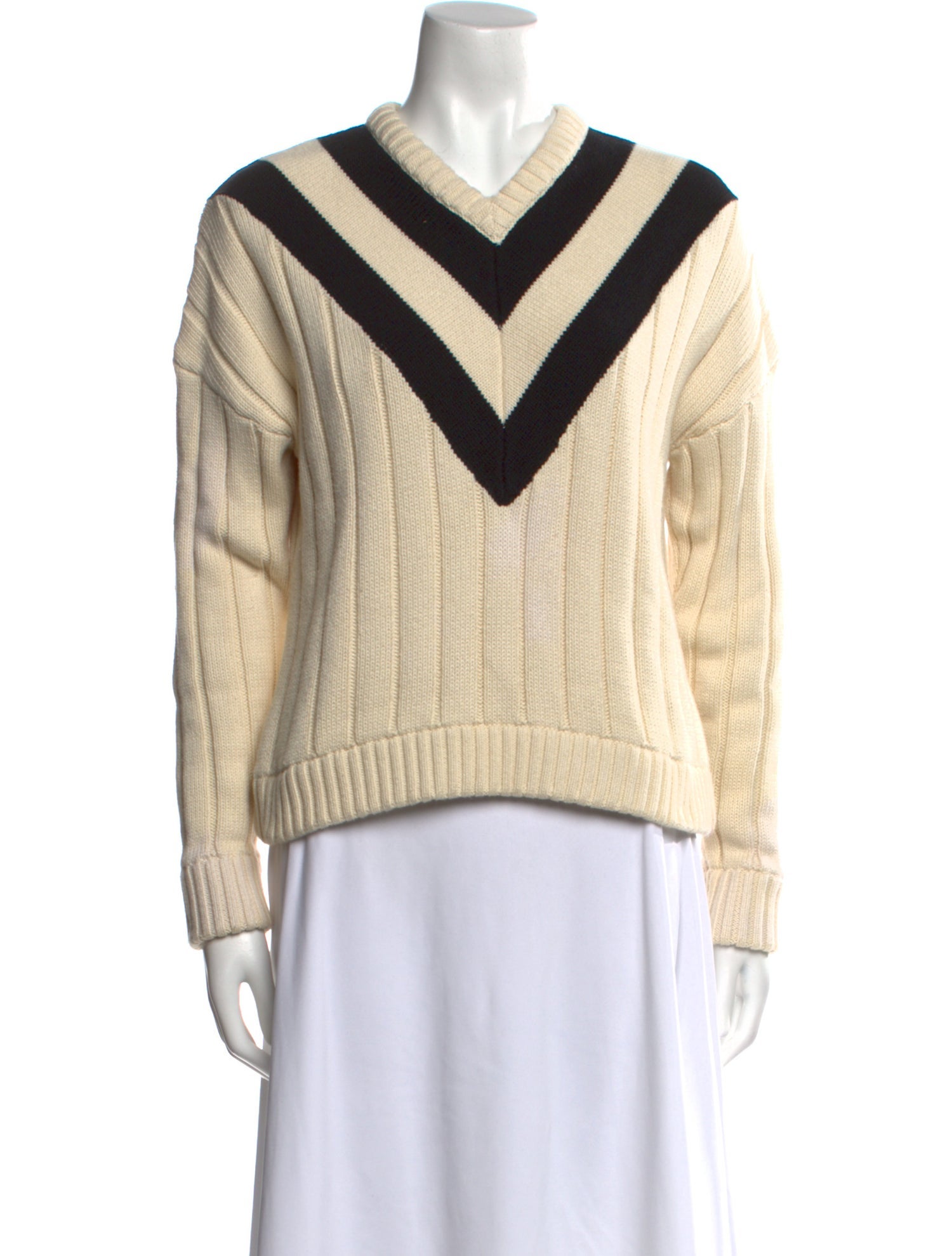 Kule Striped V-Neck Sweater