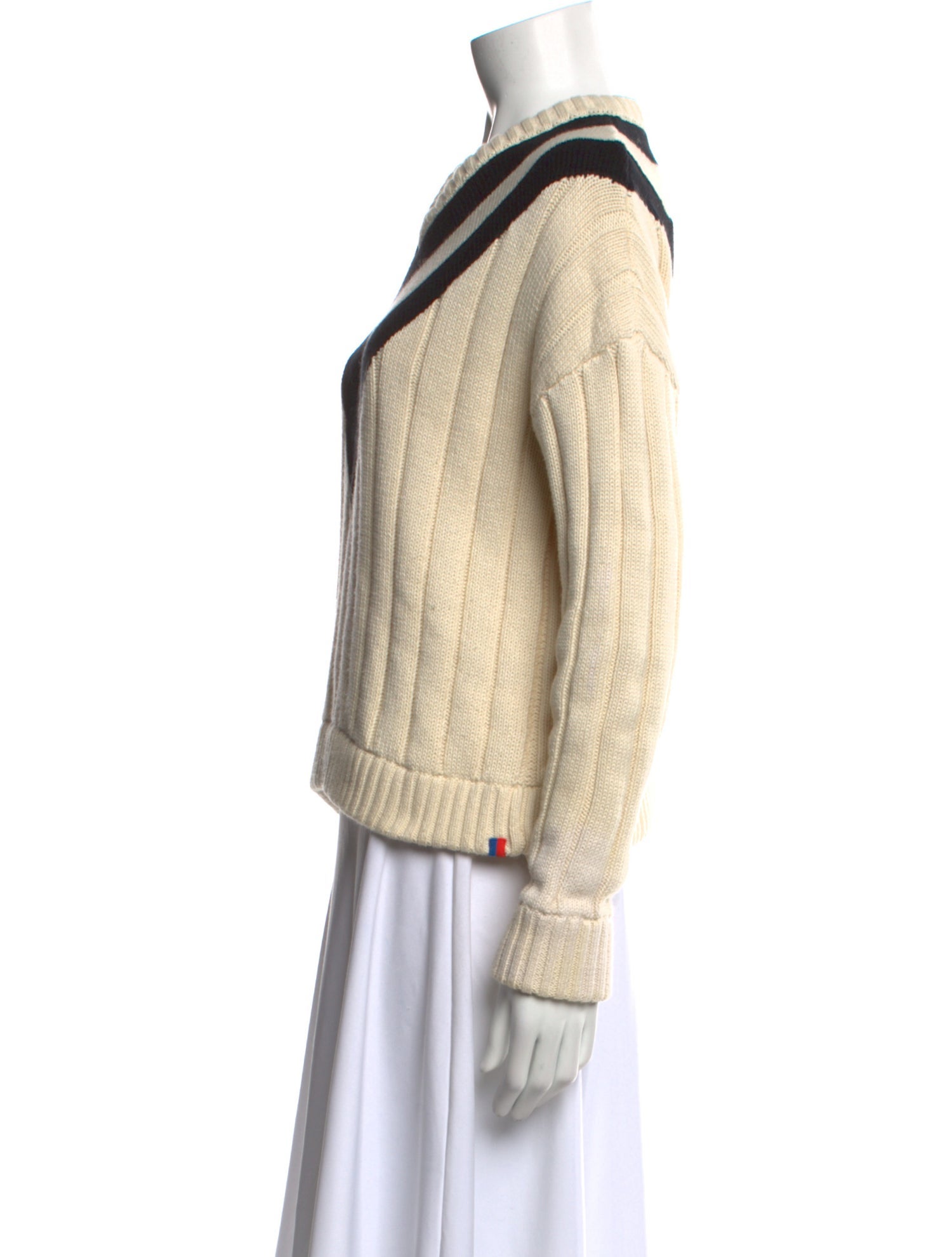 Kule Striped V-Neck Sweater