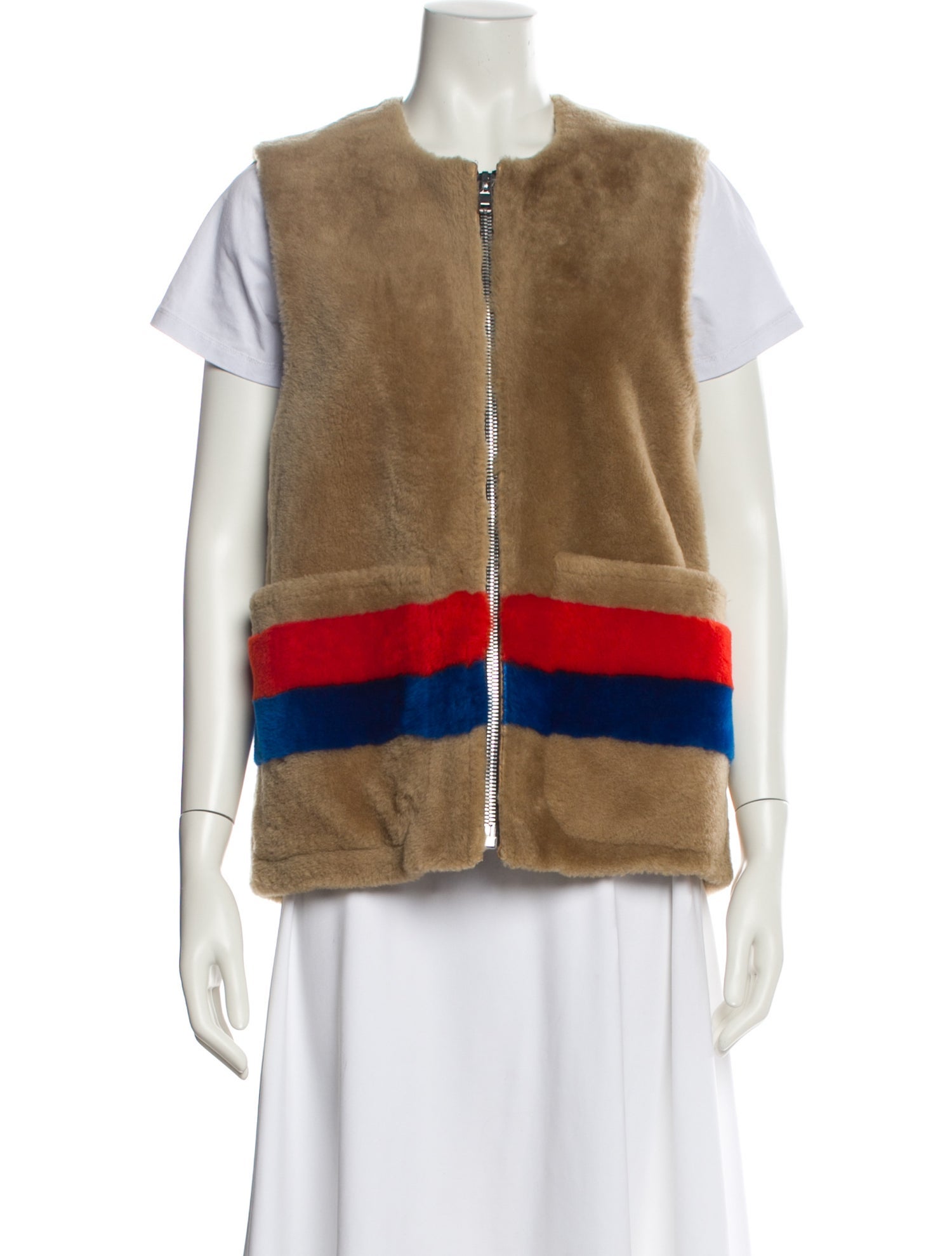 Kule Lamb Fur Striped Fur Jacket