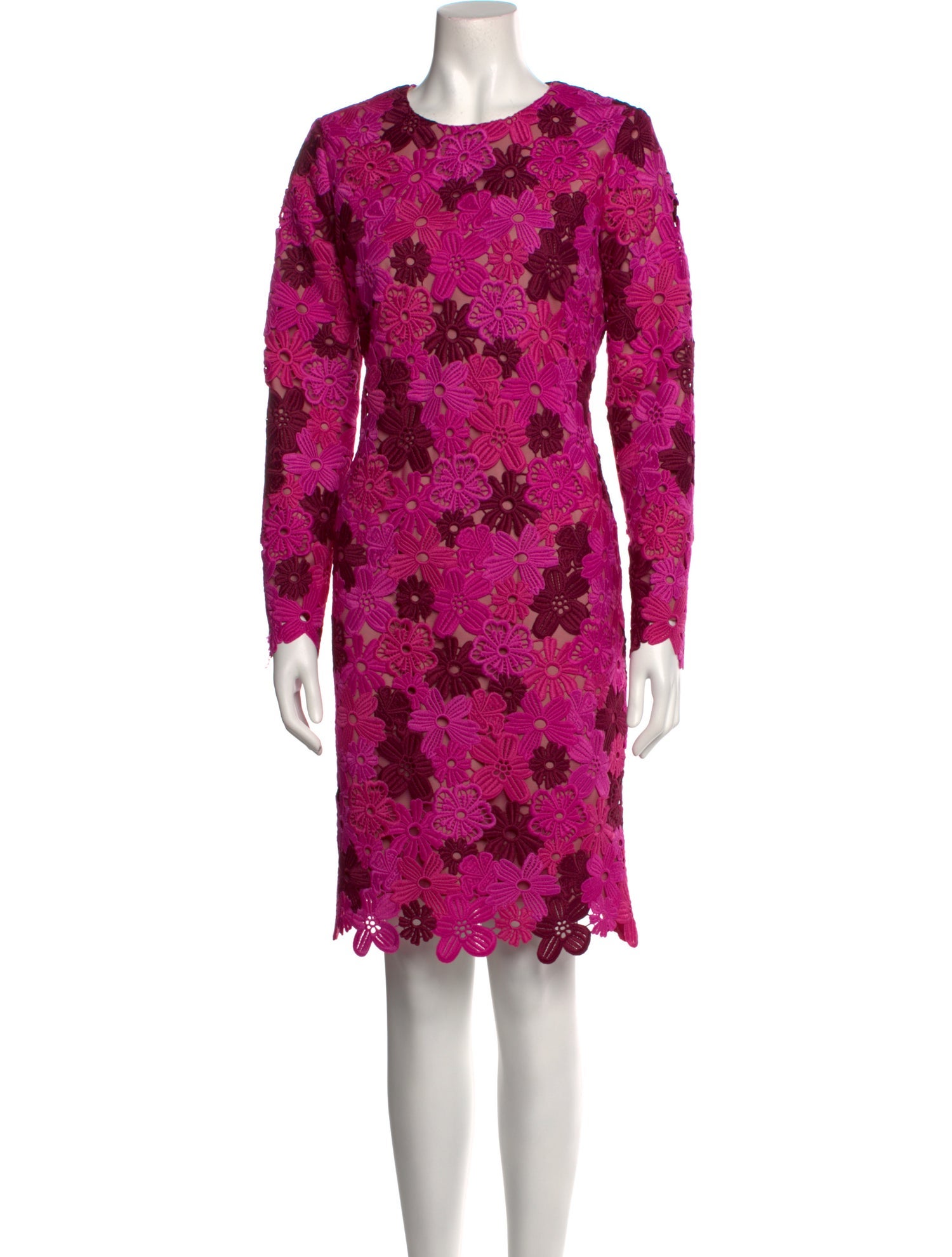 Kevan Hall Lace Pattern Knee-Length Dress