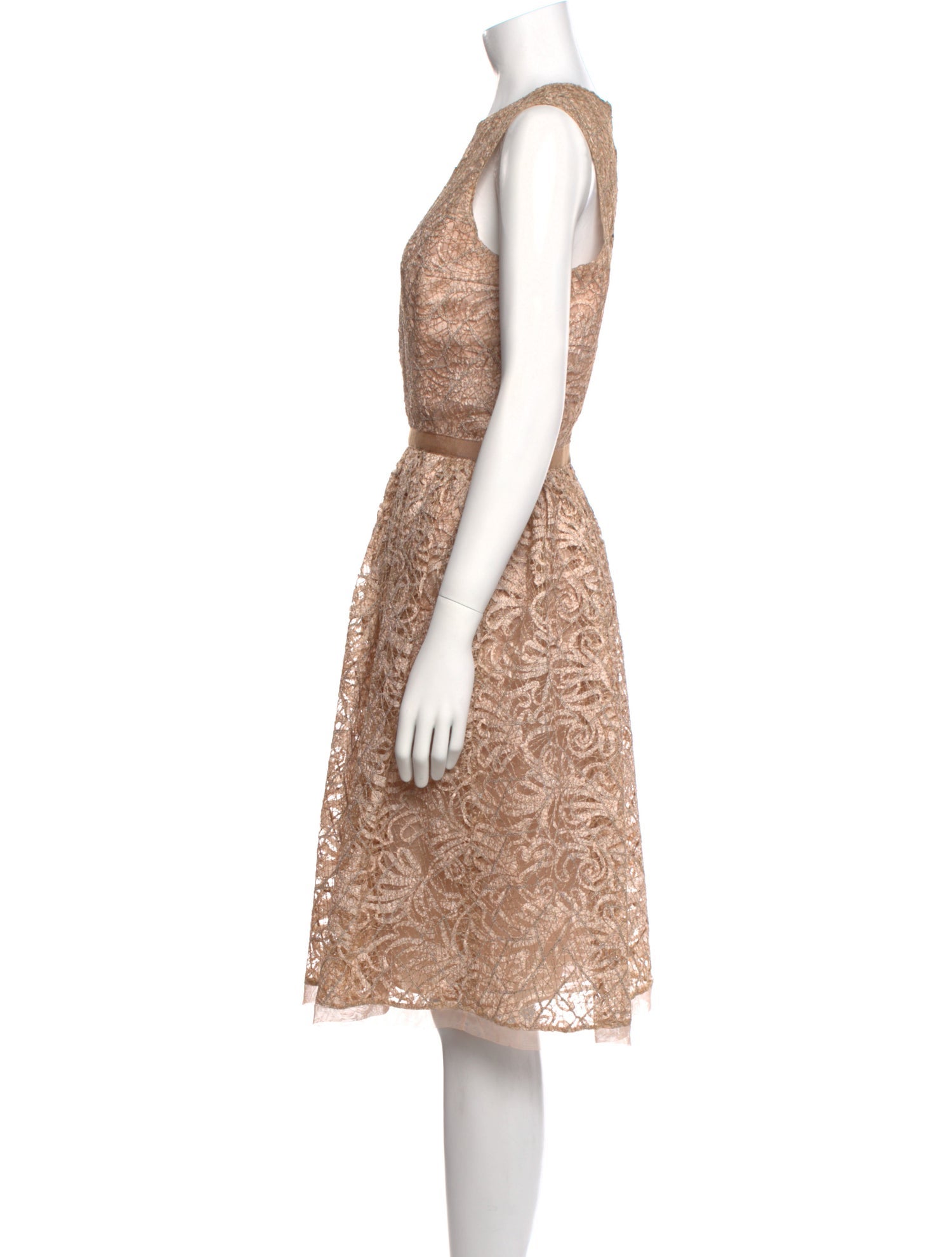 Kevan Hall Lace Pattern Midi Length Dress