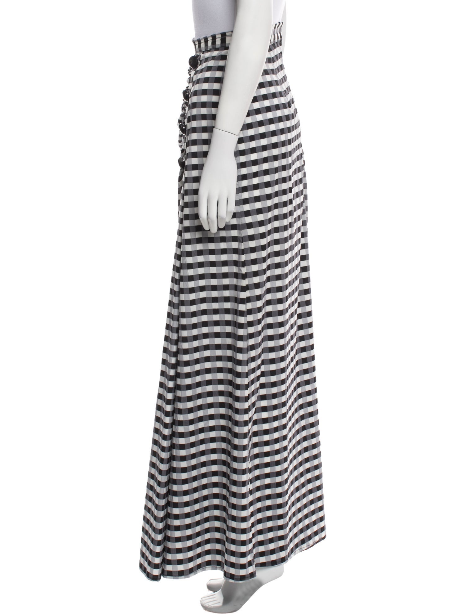 Kevan Hall Plaid Print Long Skirt