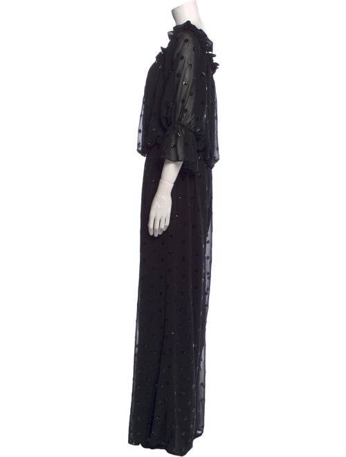 Kevan Hall Polka Dot Print Scoop Neck Jumpsuit