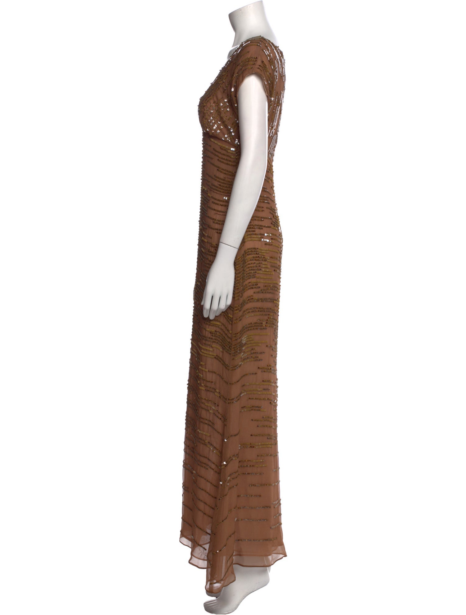 Kevan Hall V-Neck Long Dress