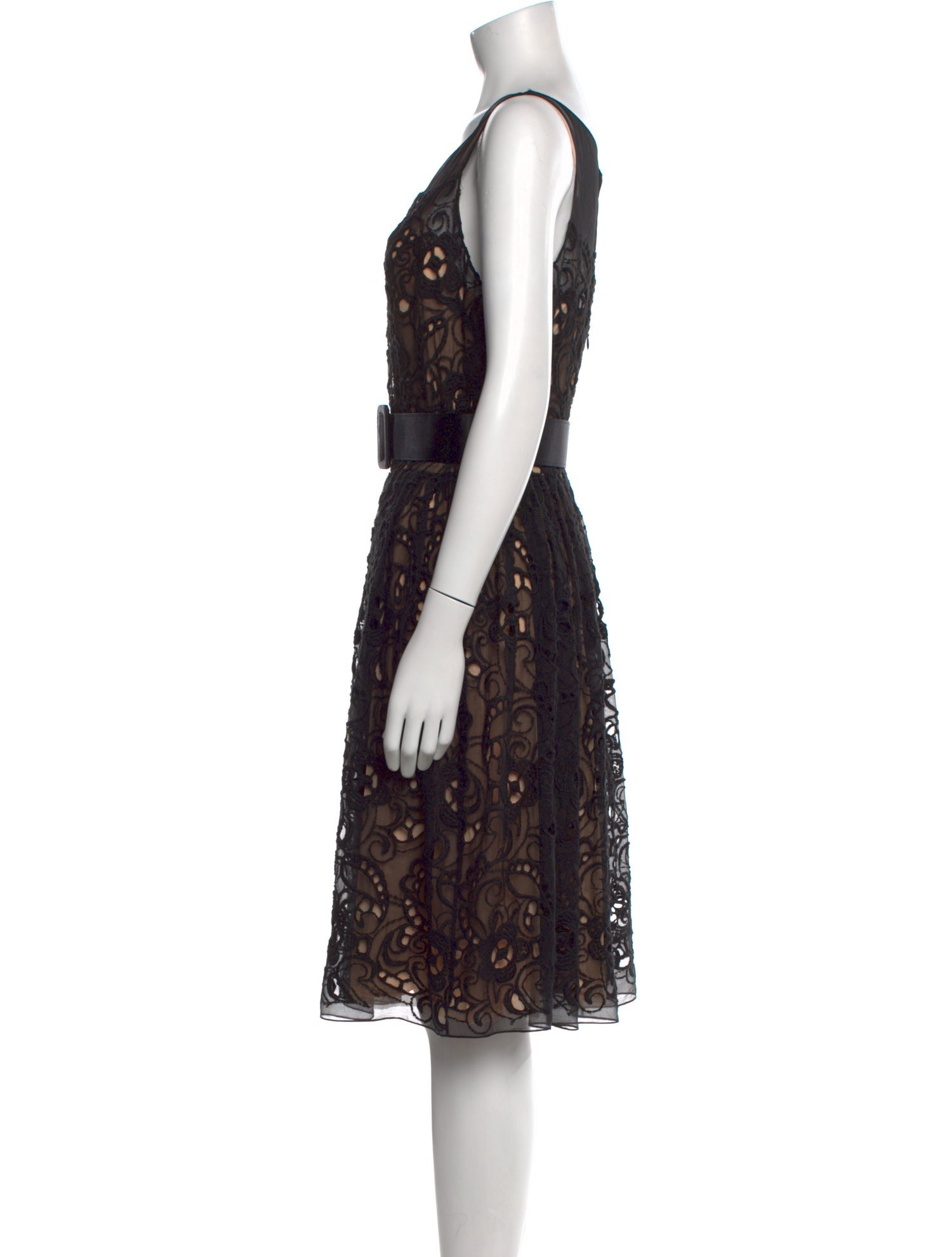 Kevan Hall Lace Pattern Knee-Length Dress