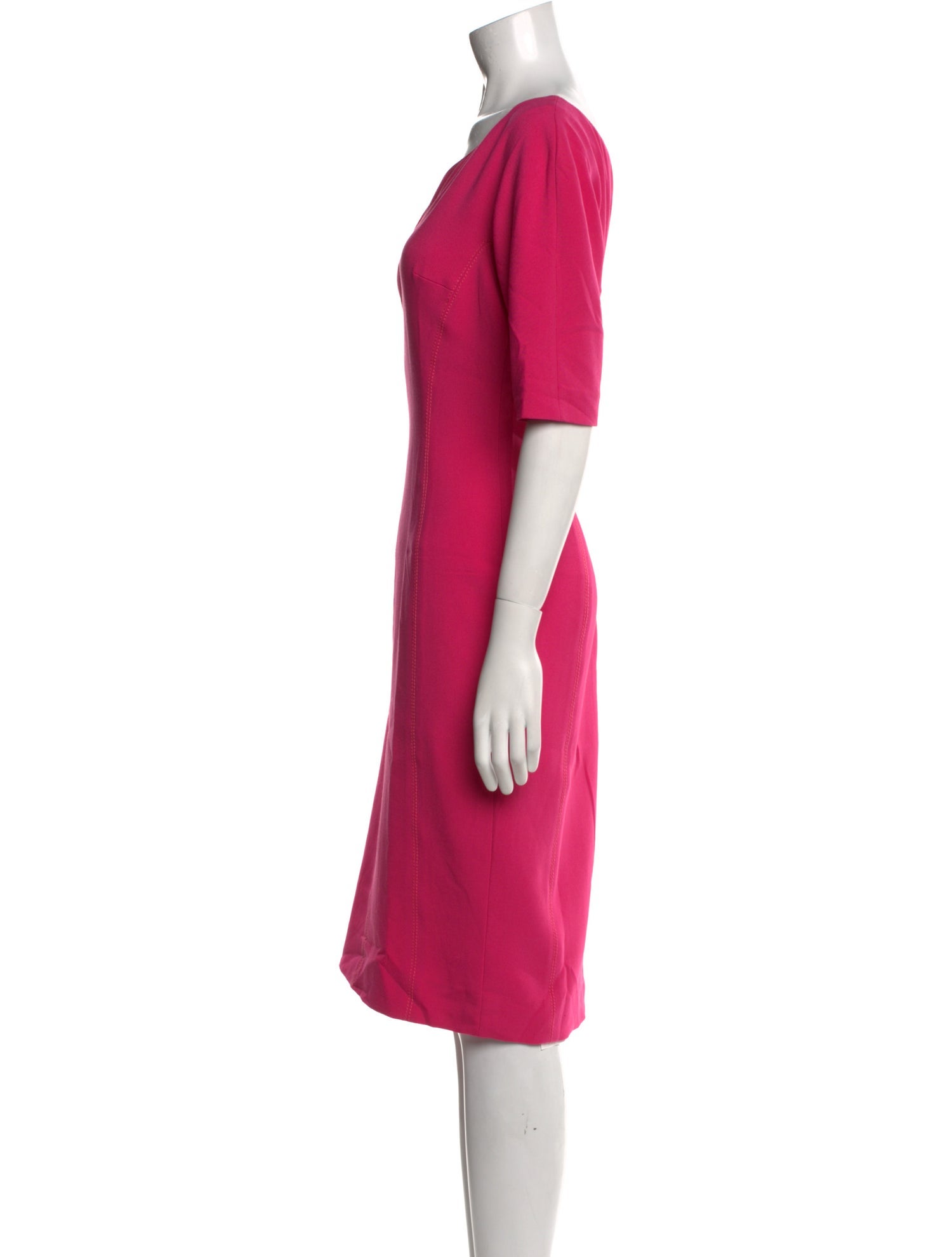 Kevan Hall V-Neck Knee-Length Dress