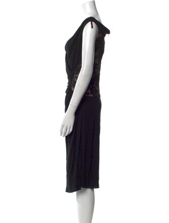 Kevan Hall Cowl Neck Midi Length Dress