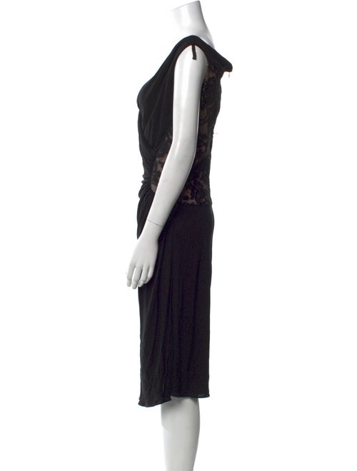 Kevan Hall Cowl Neck Midi Length Dress