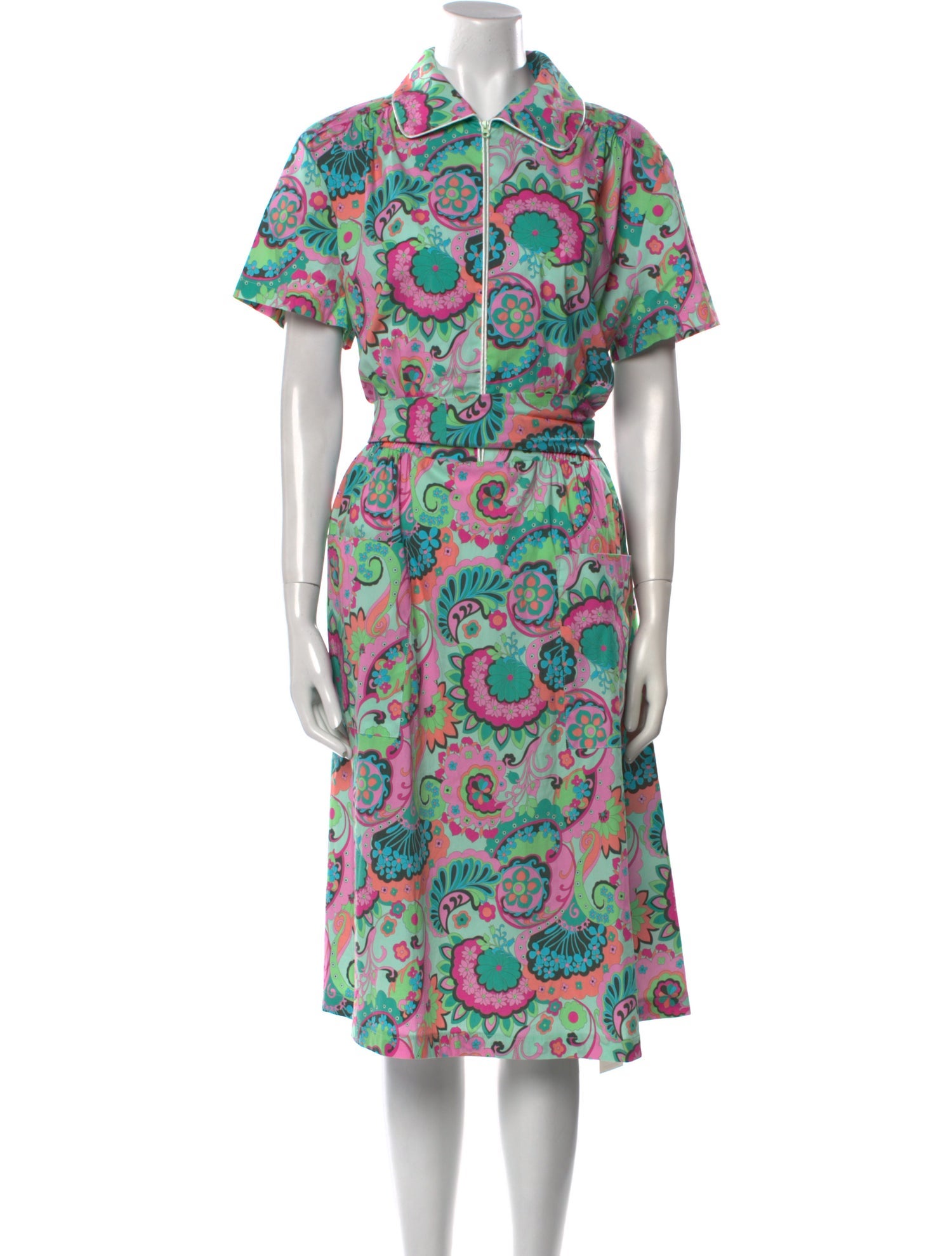 Kevan Hall Printed Midi Length Dress