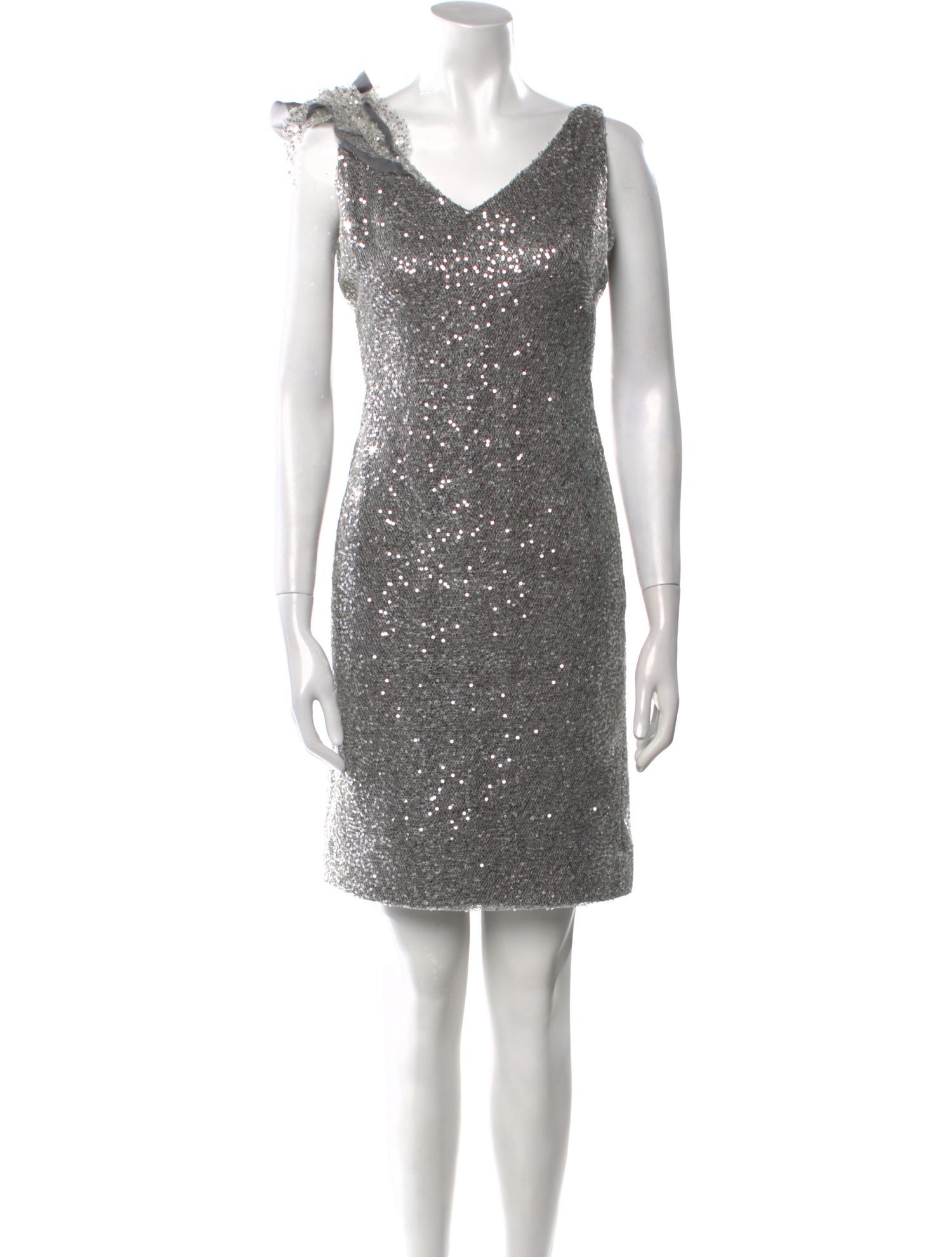 Kevan Hall V-Neck Knee-Length Dress