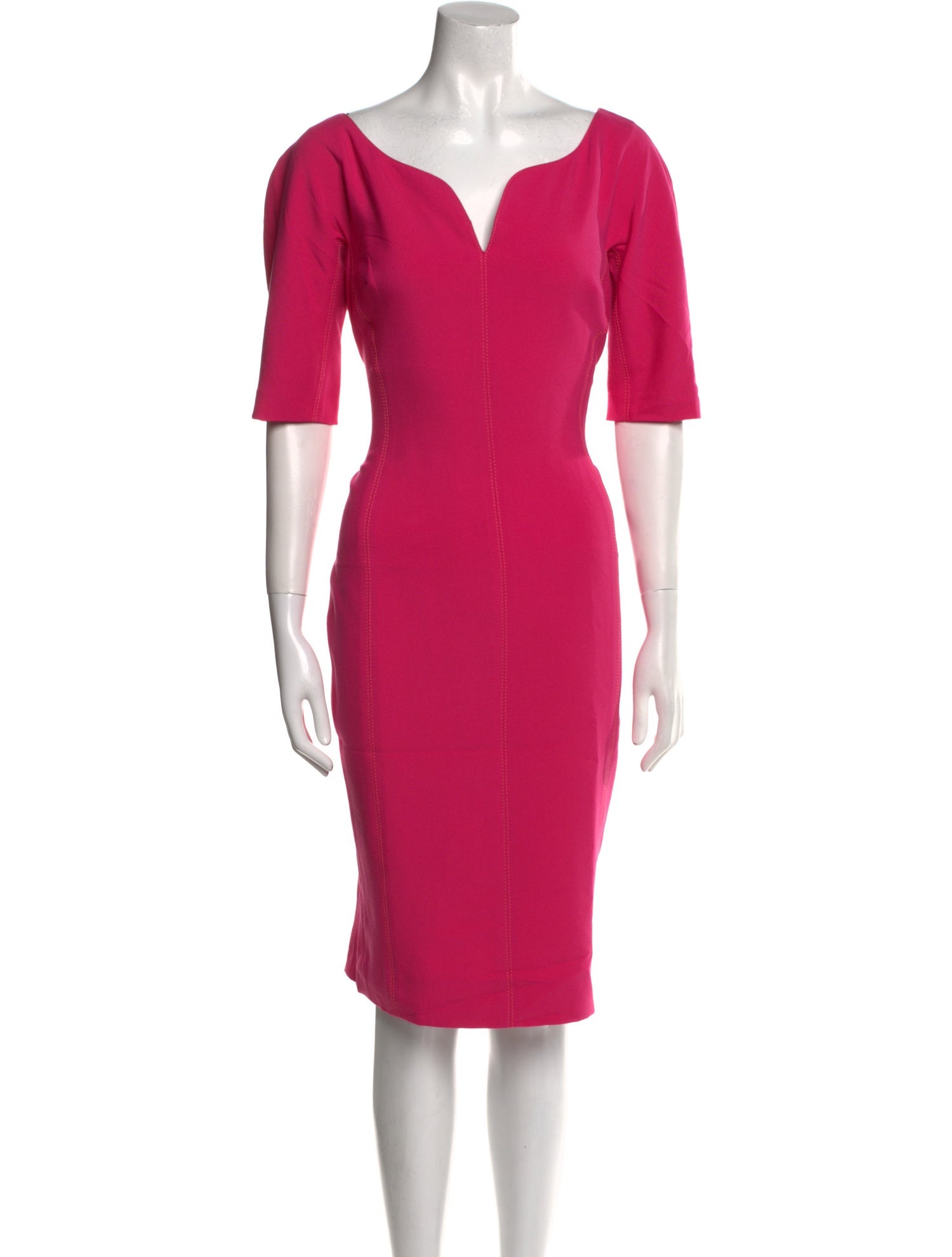 Kevan Hall V-Neck Knee-Length Dress