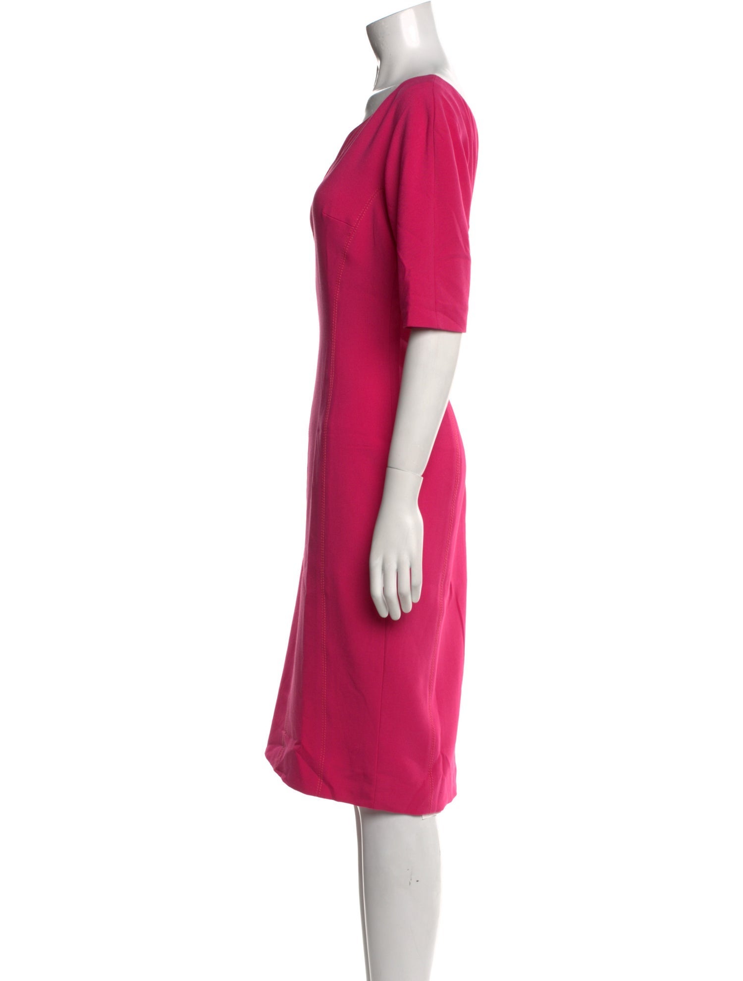 Kevan Hall V-Neck Knee-Length Dress
