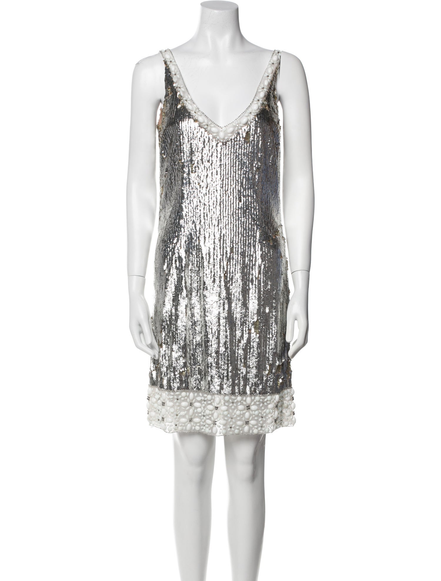 Kevan Hall V-Neck Mini Dress