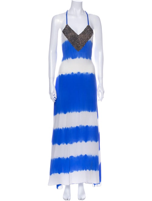 Karina Grimaldi Tie-Dye Print Midi Length Dress Bl