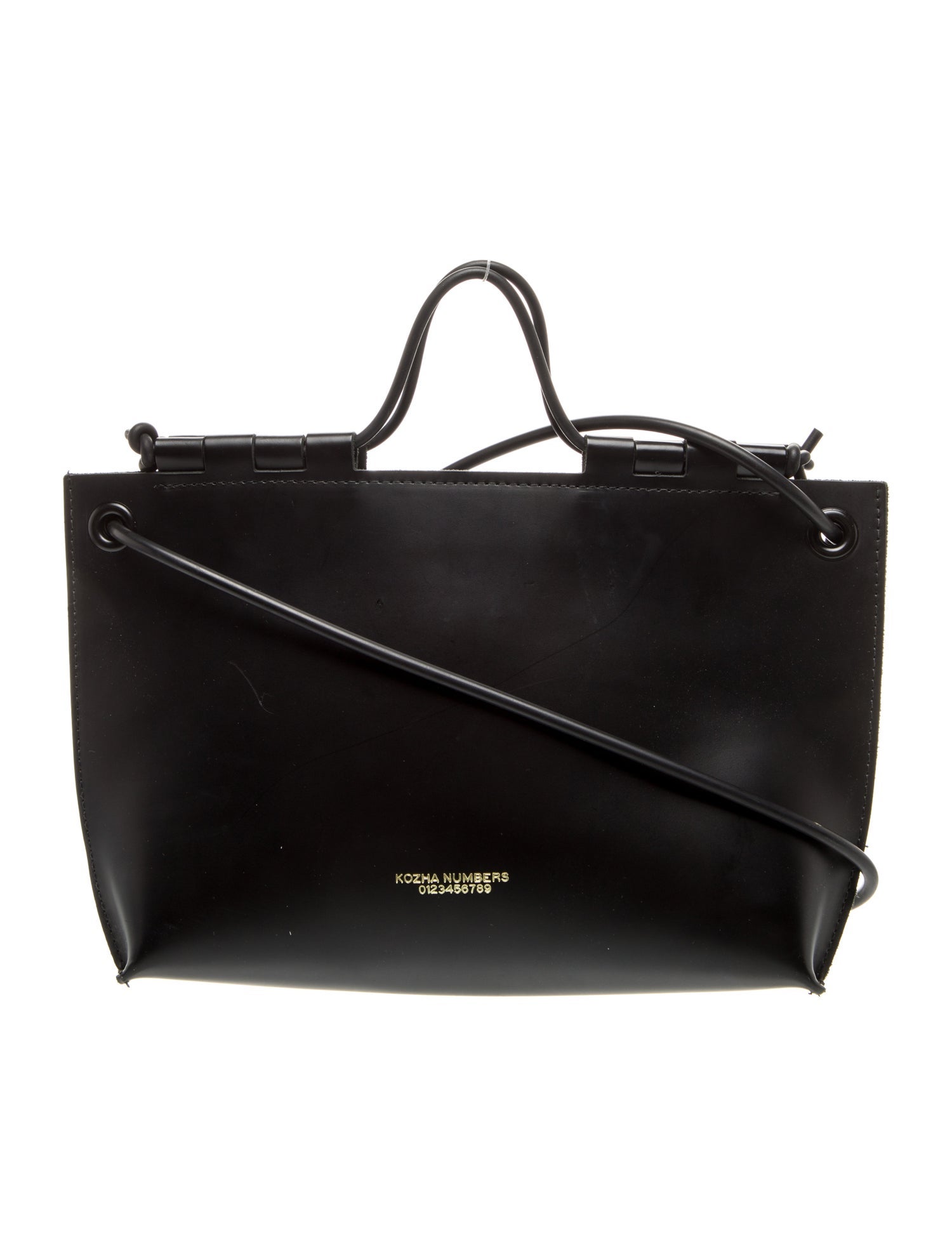 Kozha Numbers Leather Top Handle Bag