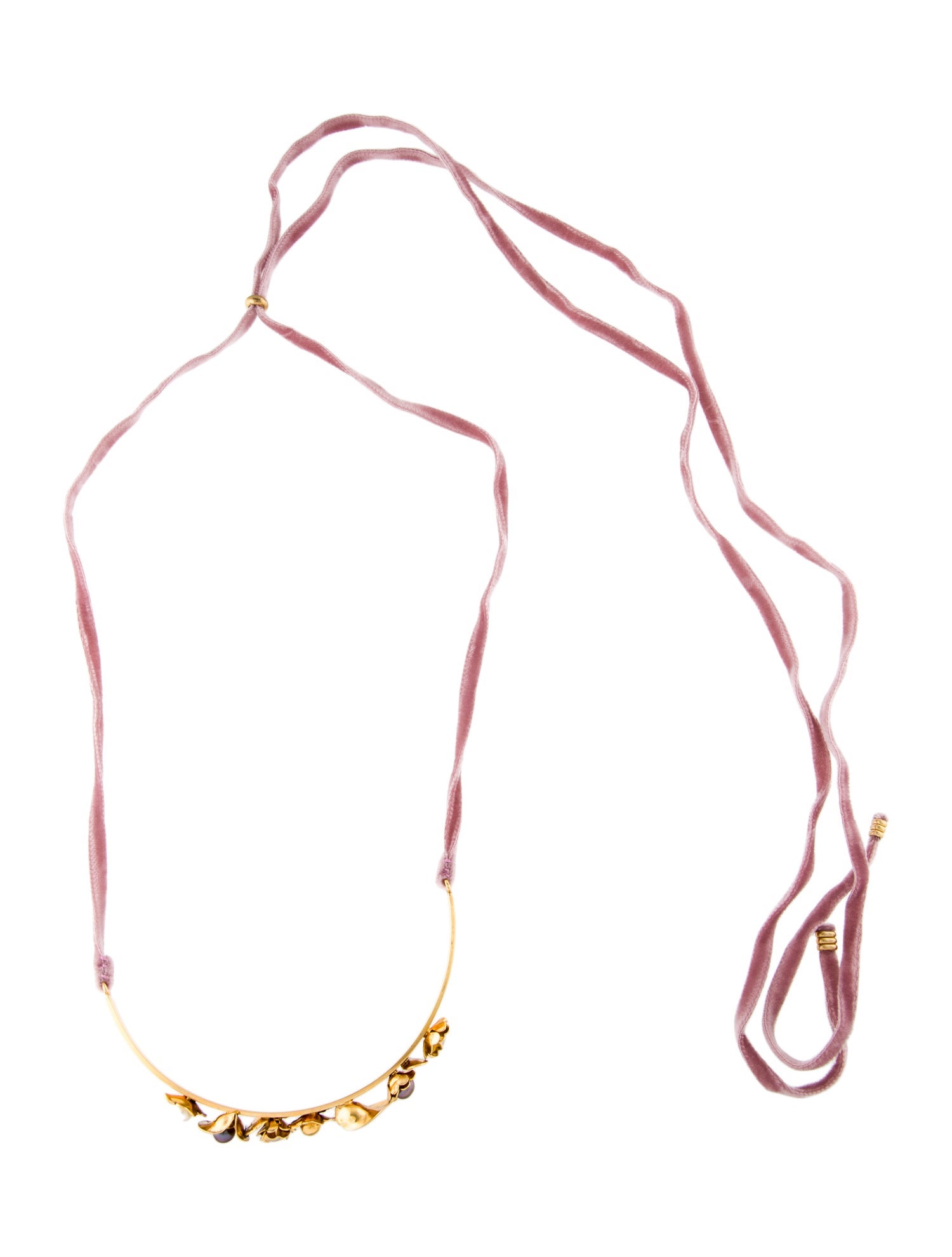 Lizzie Fortunato Faux Pearl Adjustable Choker Necklace Pink, Gold