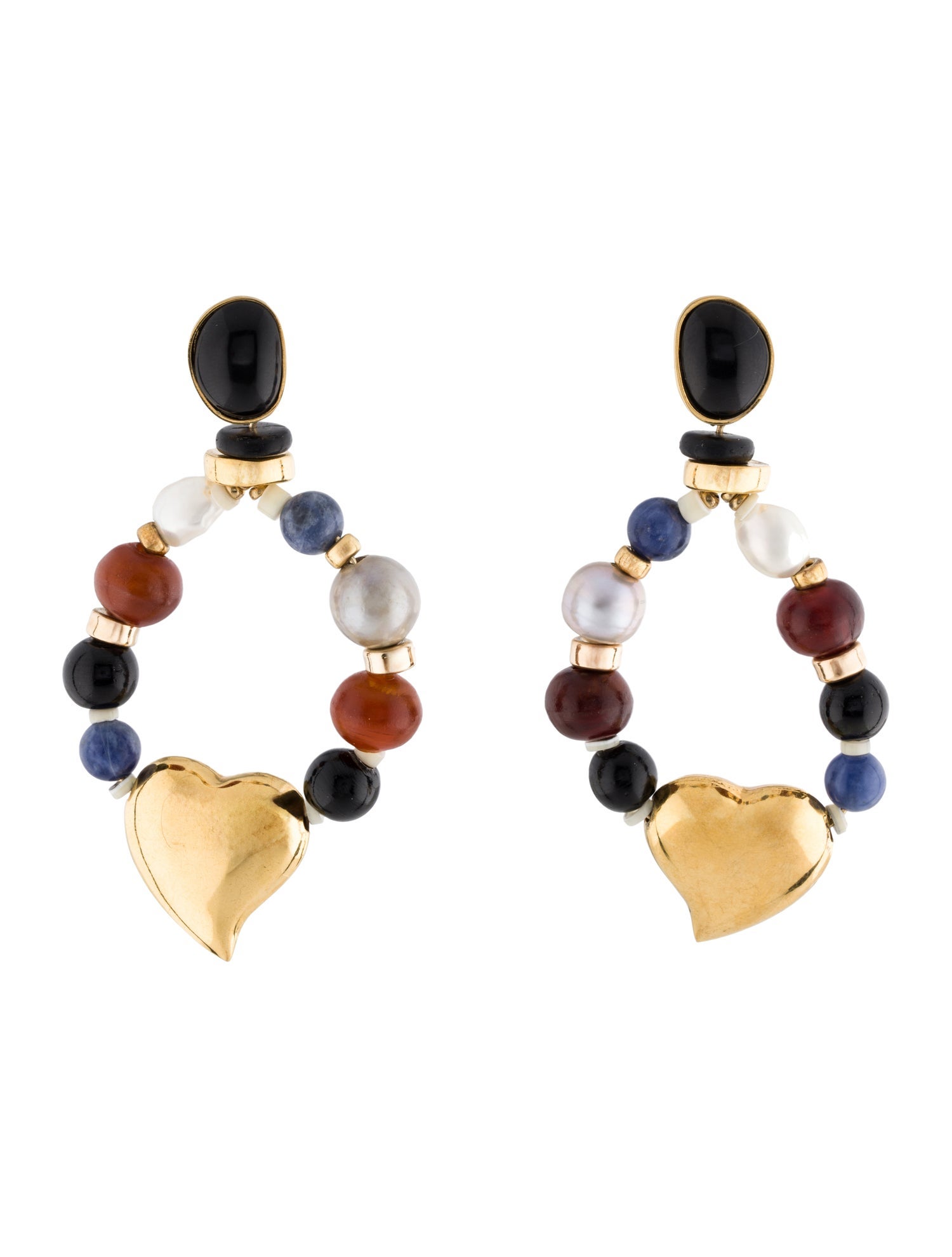 Lizzie Fortunato Pearl & Resin Candy Heart Hoop Earrings