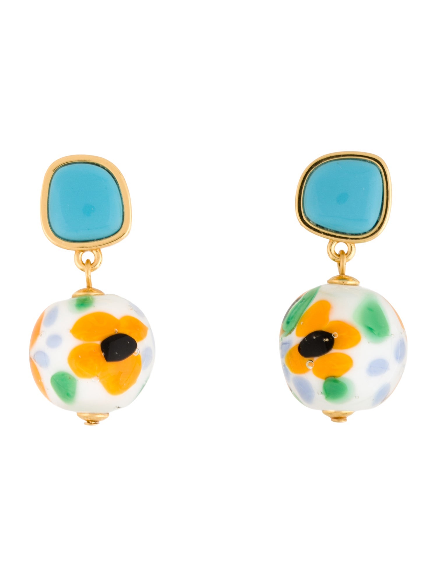 Lizzie Fortunato Stone & Resin Kado Drop Earrings