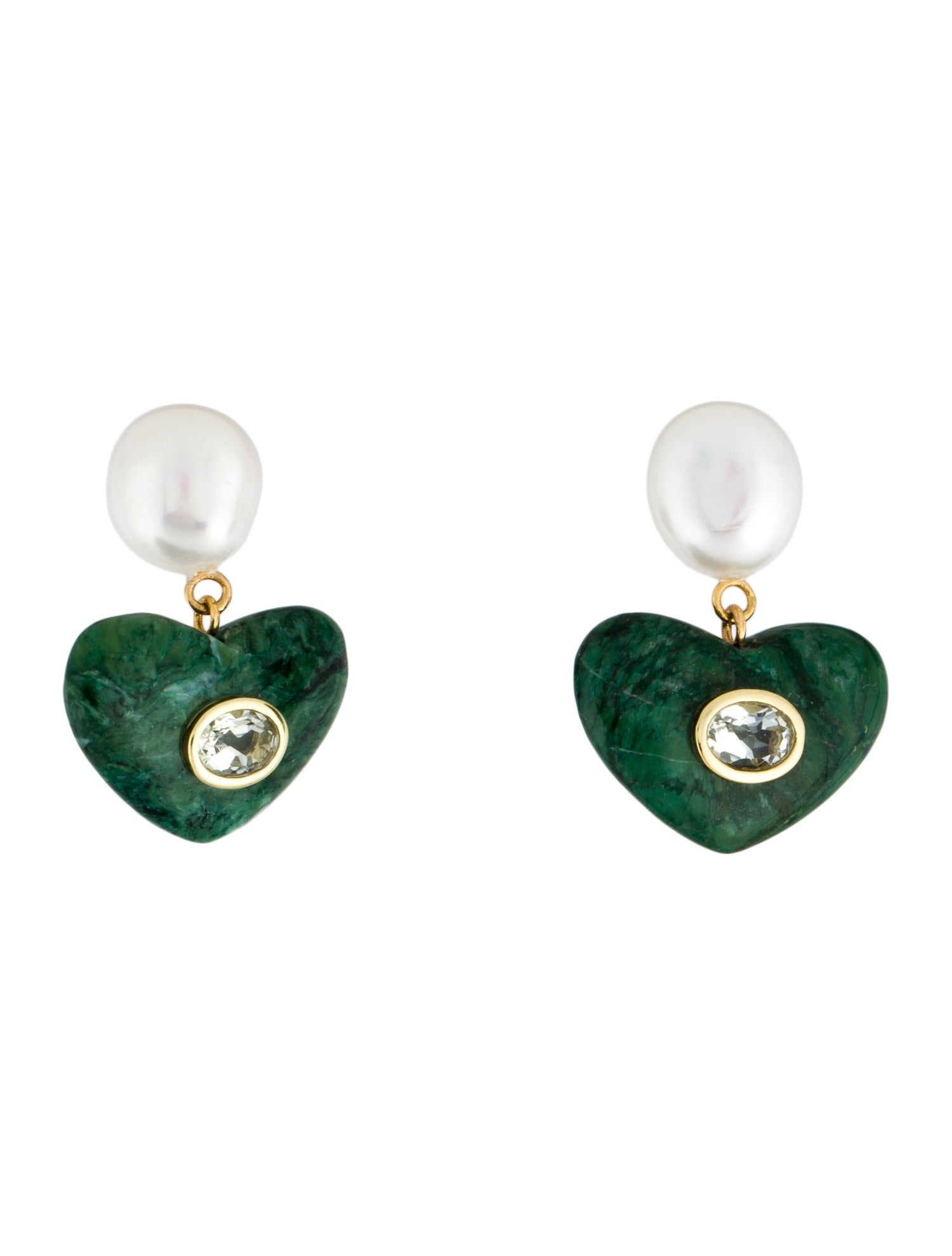 Lizzie Fortunato Resin & Pearl Enamored Heart Drop Earrings