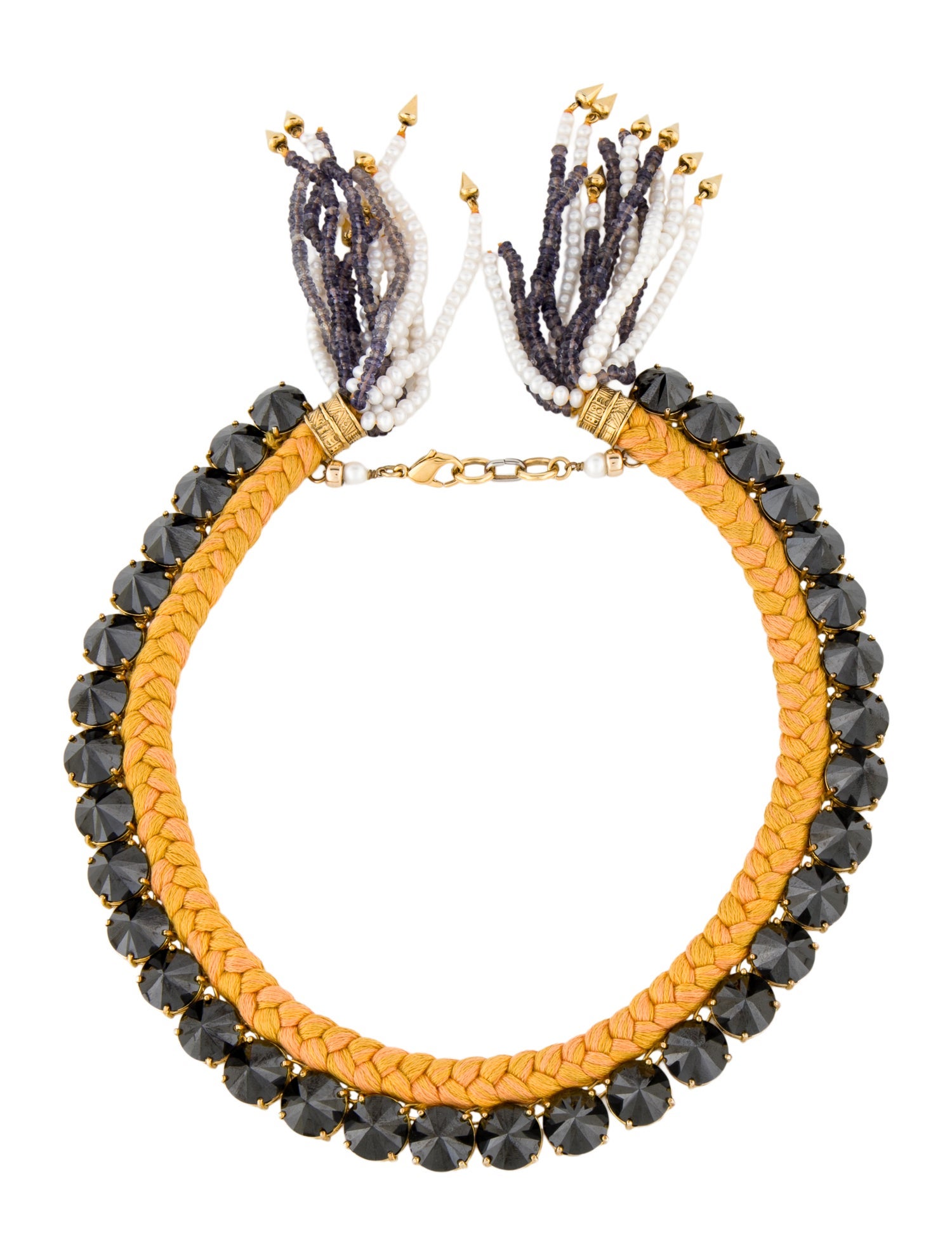 Lizzie Fortunato Pearl & Crystal Cord Neckalce