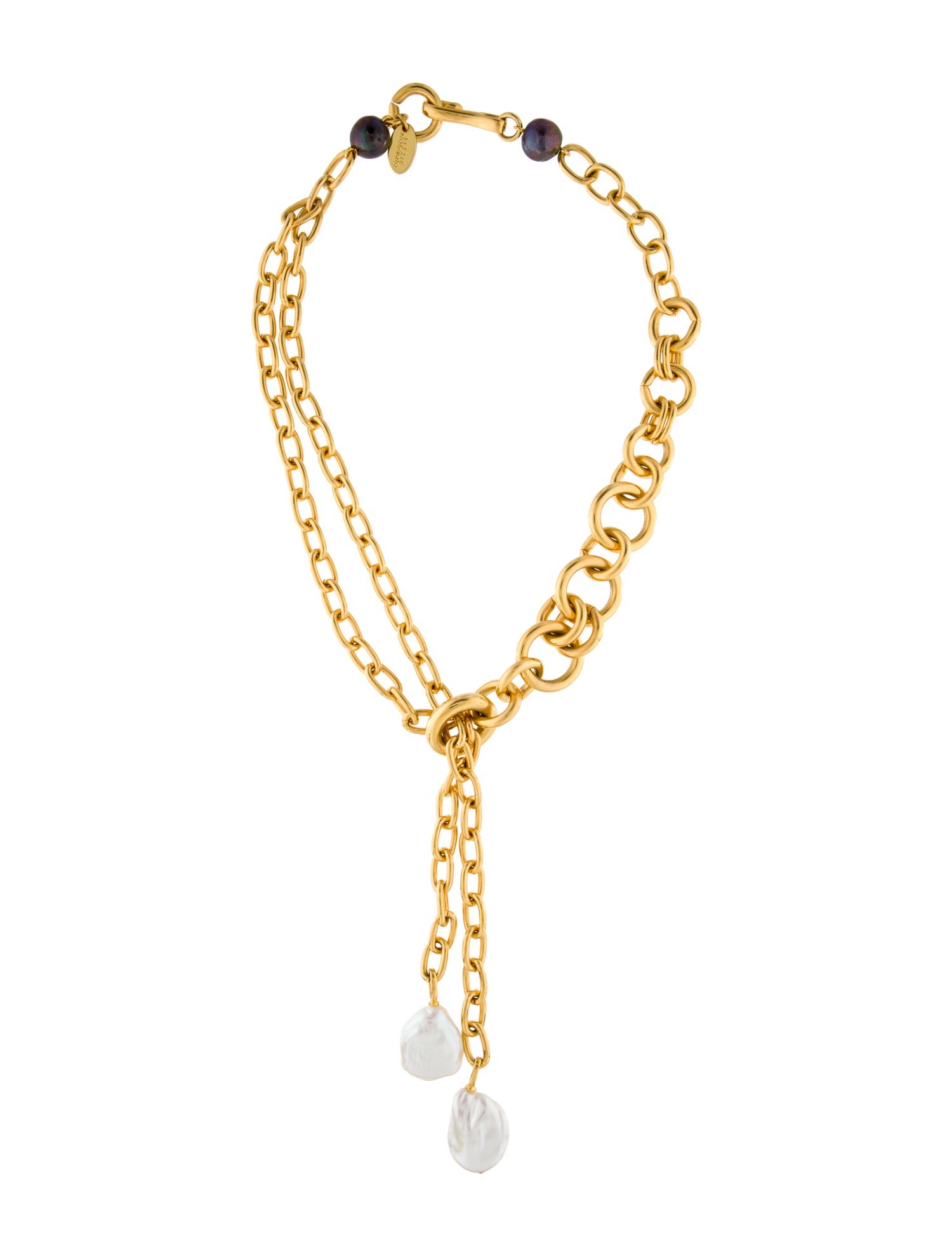 Lizzie Fortunato Pearl Edith Y Lariat Necklace