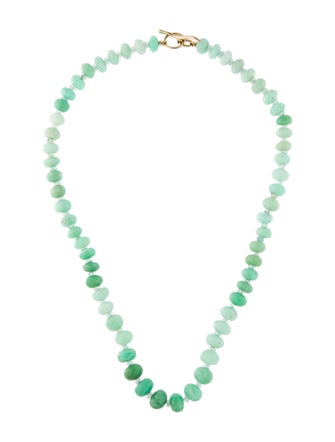 Lizzie Fortunato 14K Chrysoprase & Aquamarine Bead Strand Necklace