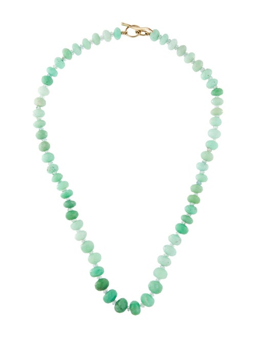 Lizzie Fortunato 14K Chrysoprase & Aquamarine Bead Strand Necklace