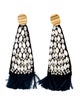 Lizzie Fortunato Crystal & Feather Fan Drop Earrings