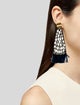 Lizzie Fortunato Crystal & Feather Fan Drop Earrings